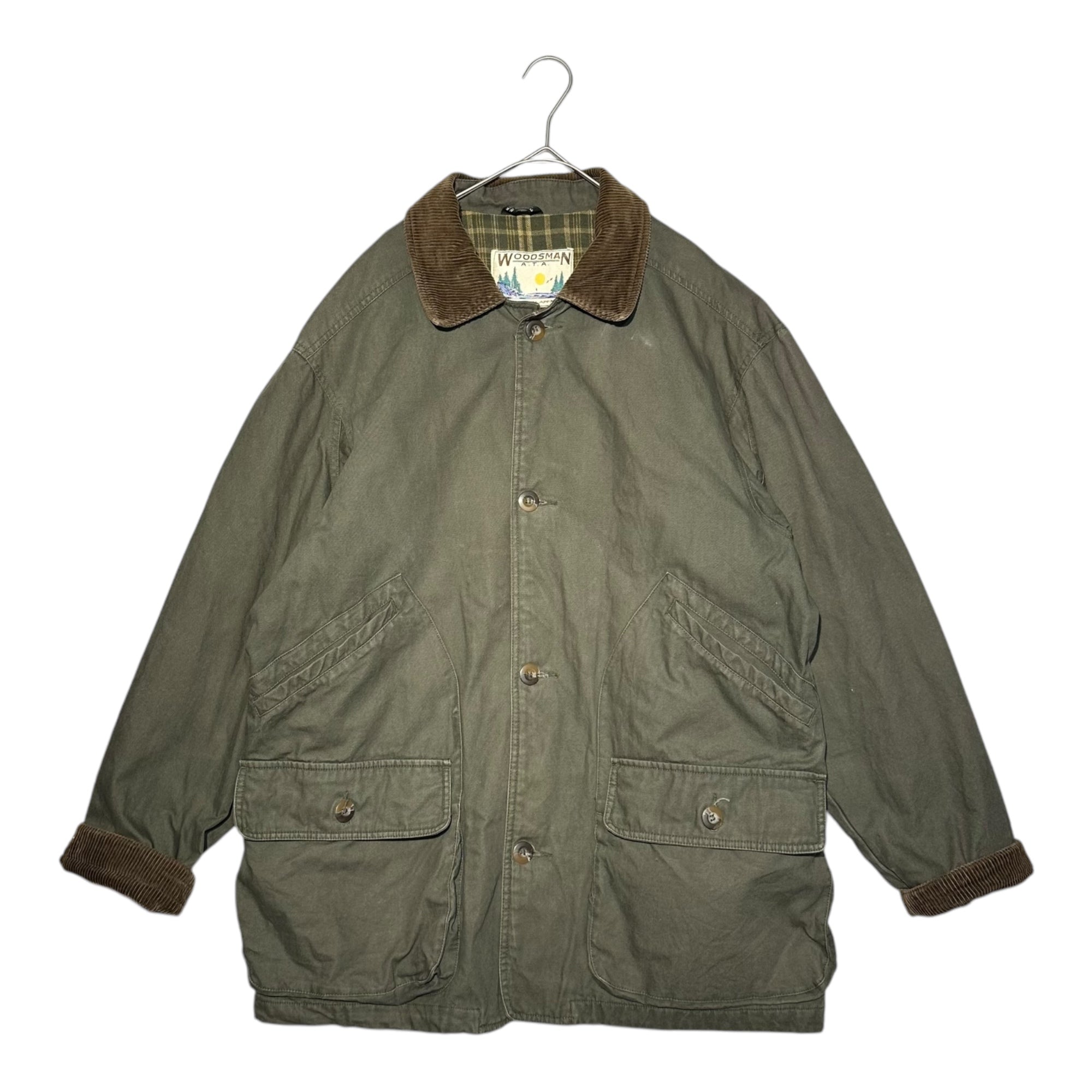 WOODSMAN(ウッズマン) 90's Hunting jacket コーデュロイ 襟 ハンティング ジャケット M カーキ 90年代 古着 ヴィンテージ