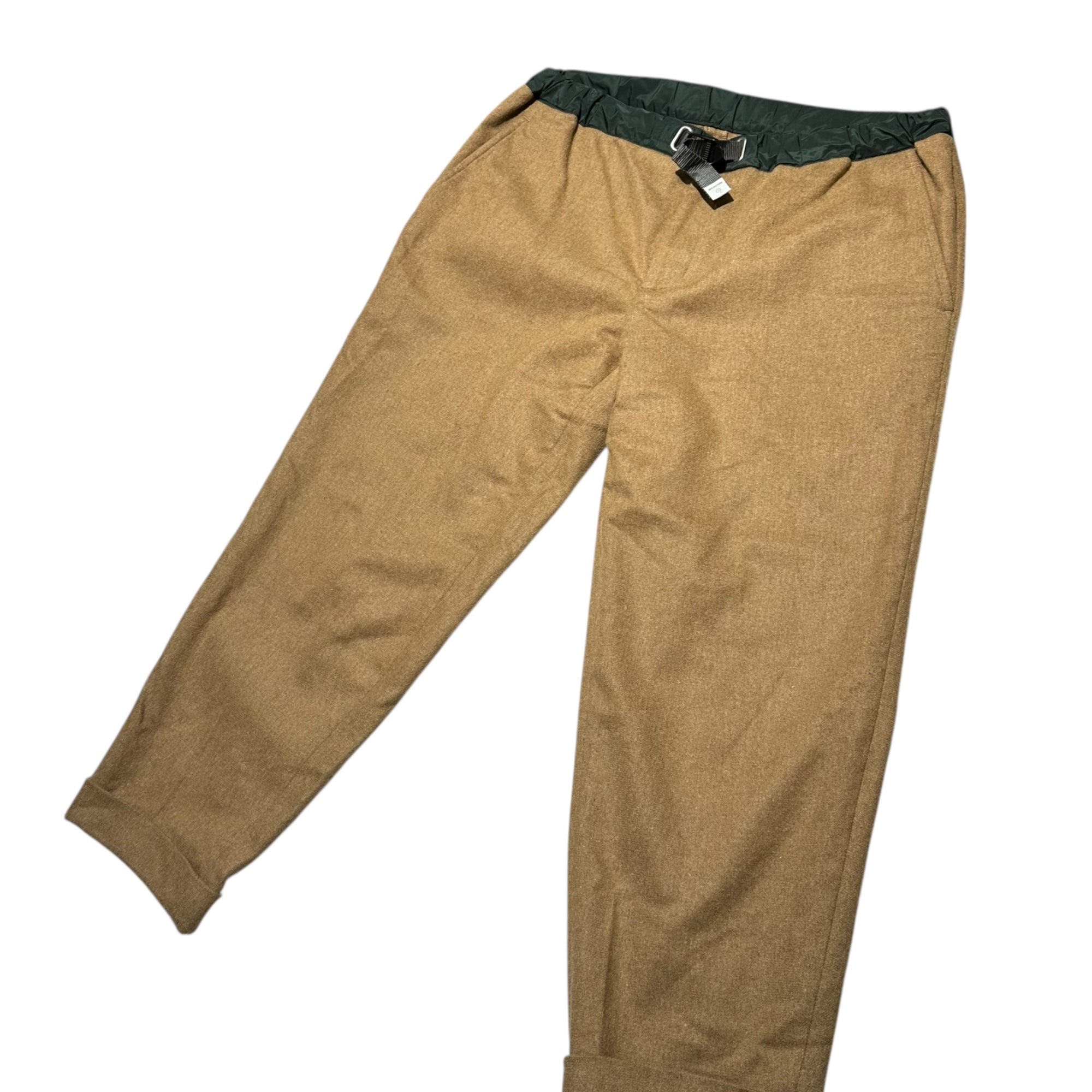 kolor BEACON(カラービーコン) 22AW Waist-Cut Flannel Tapered Pants ウエスト切替 フランネル テーパード パンツ 22WBM-P04134 3(L程度) キャメル×グリーン
