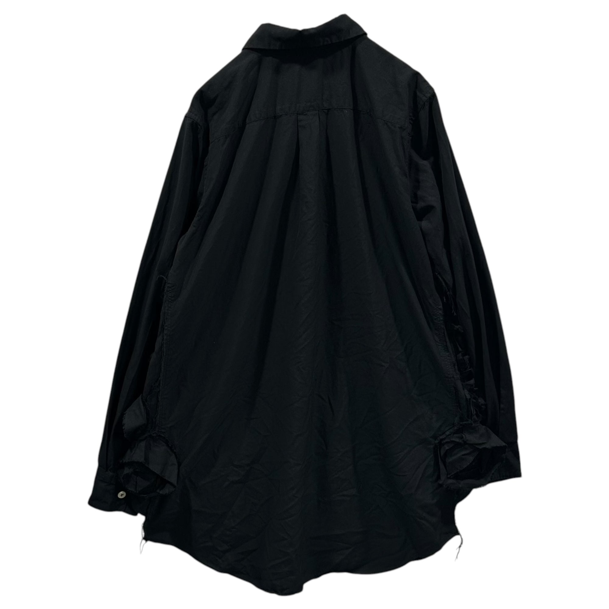 COMME des GARCONS COMME des GARCONS(コムデギャルソンコムデギャルソン) 2023AW Hem Design: Cut-Off L/S Blouse Shirt 裾デザイン カットオフ 長袖 ブラウス シャツ RL-B009 XS ブラック AD2023