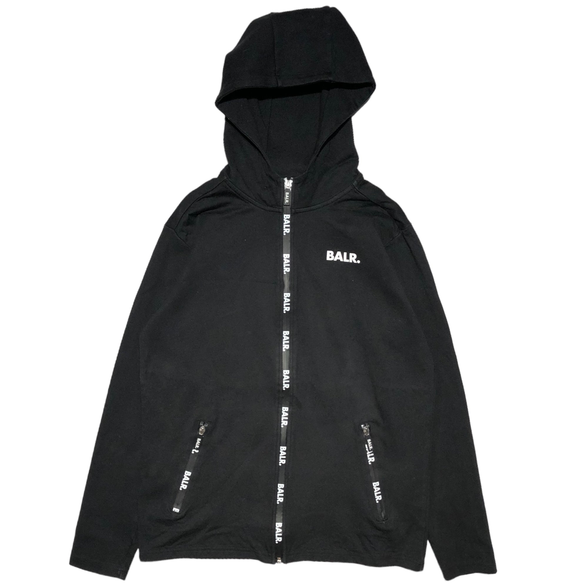 BALR. (ボーラー) logo zip hoodie ロゴ ジップ パーカー L ブラック 止水 テープ