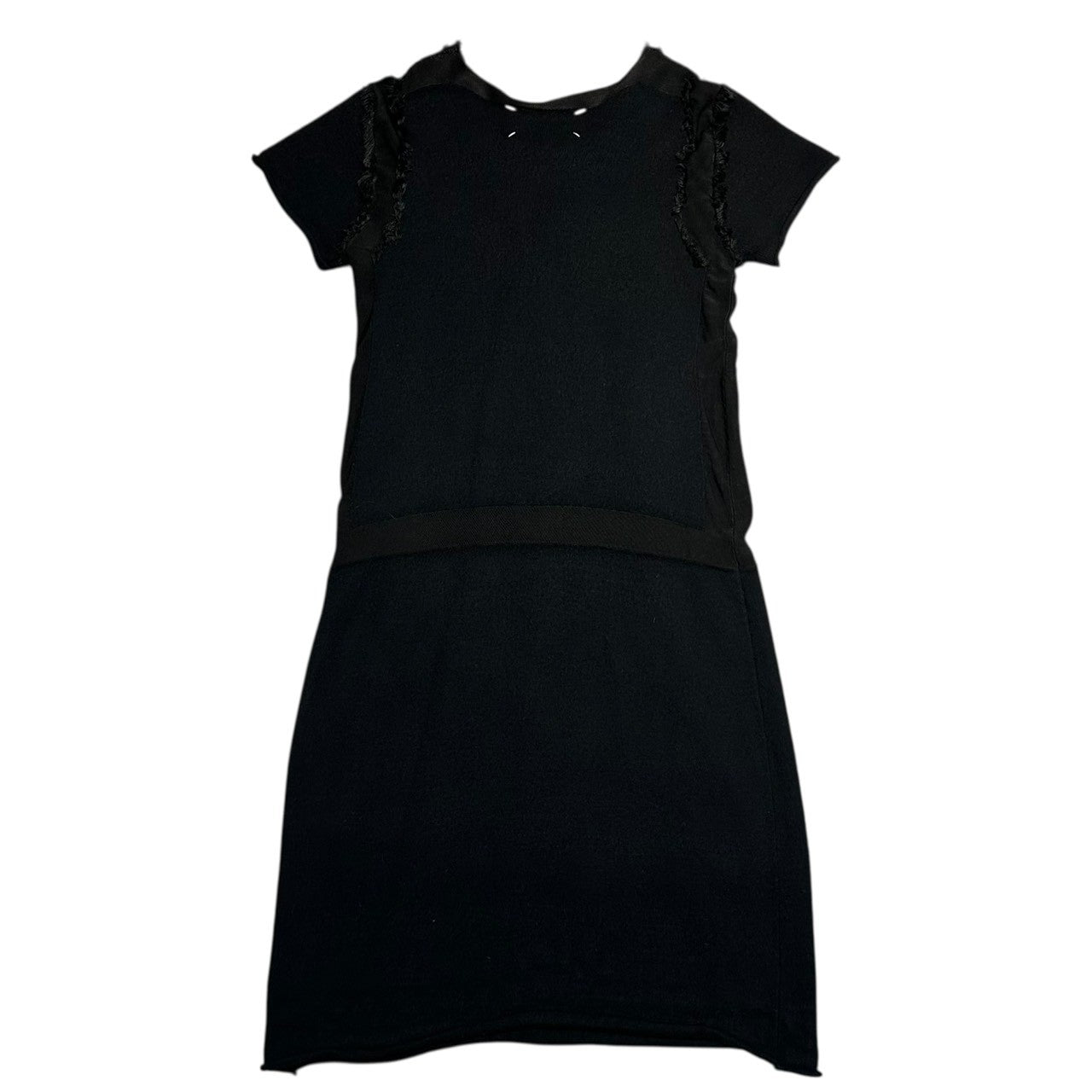 MAISON MARGIELA(メゾンマルジェラ) 16AW french sleeve knit dress フレンチスリーブ フリンジ ニット ワンピース ドレス 切替 S51CT0743 L ブラック