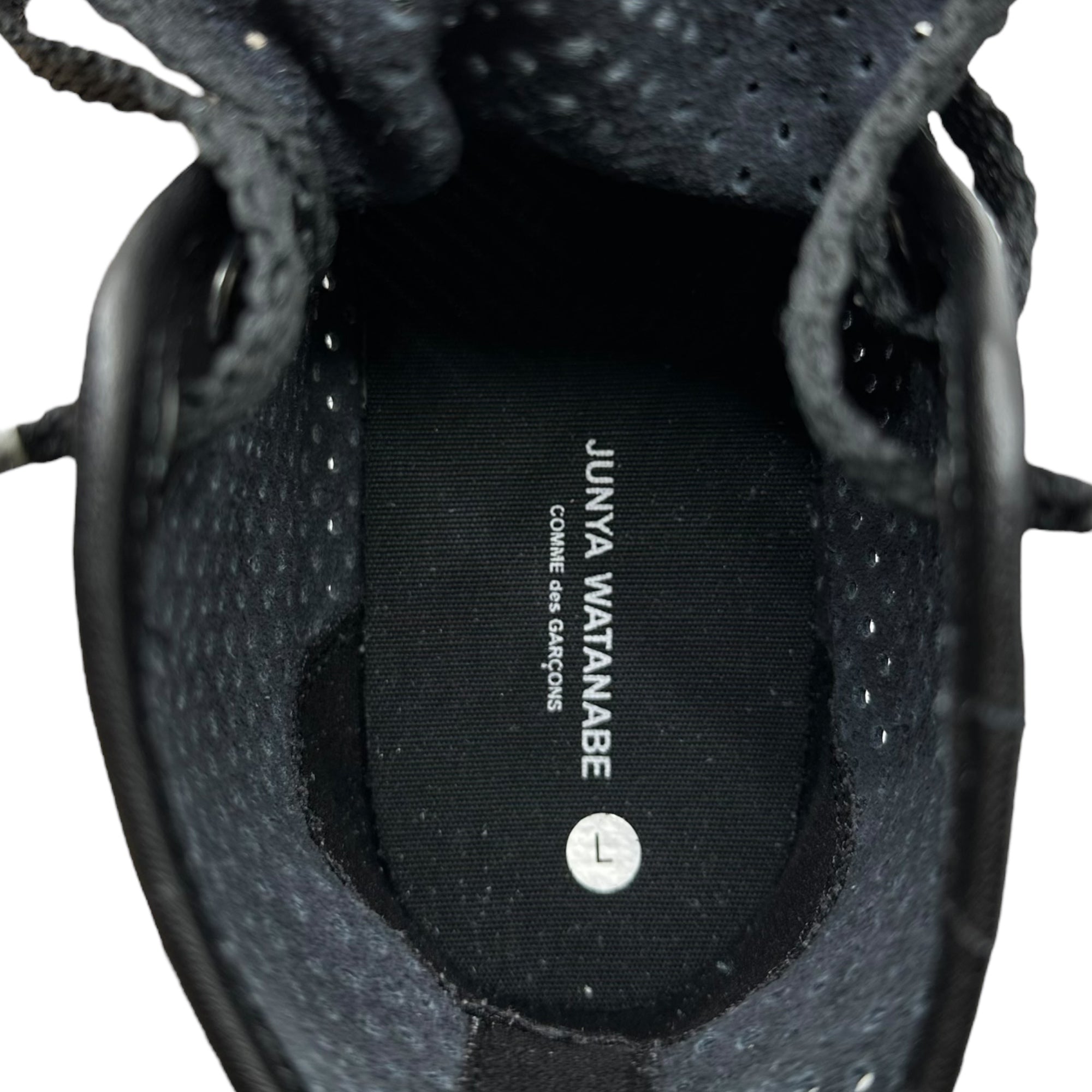 COMME des GARCONS JUNYA WATANABE(コムデギャルソンジュンヤワタナベ) Punching Leather Thick Sole High Cut Sneaker パンチング レザー 厚底 ハイカット スニーカー JA-K115 L ブラック