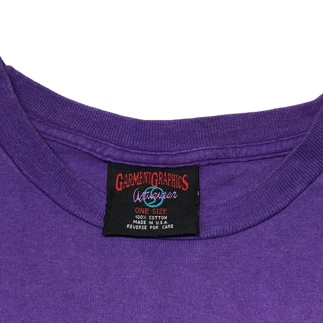 GARMENT GRAPHICS(ガーメントグラフィック) 90’s HIT THE BEACH  tweety T-shirt トゥイーティー ヴィンテージ Tシャツ FREE パープル USA製 90年代 アニメ
