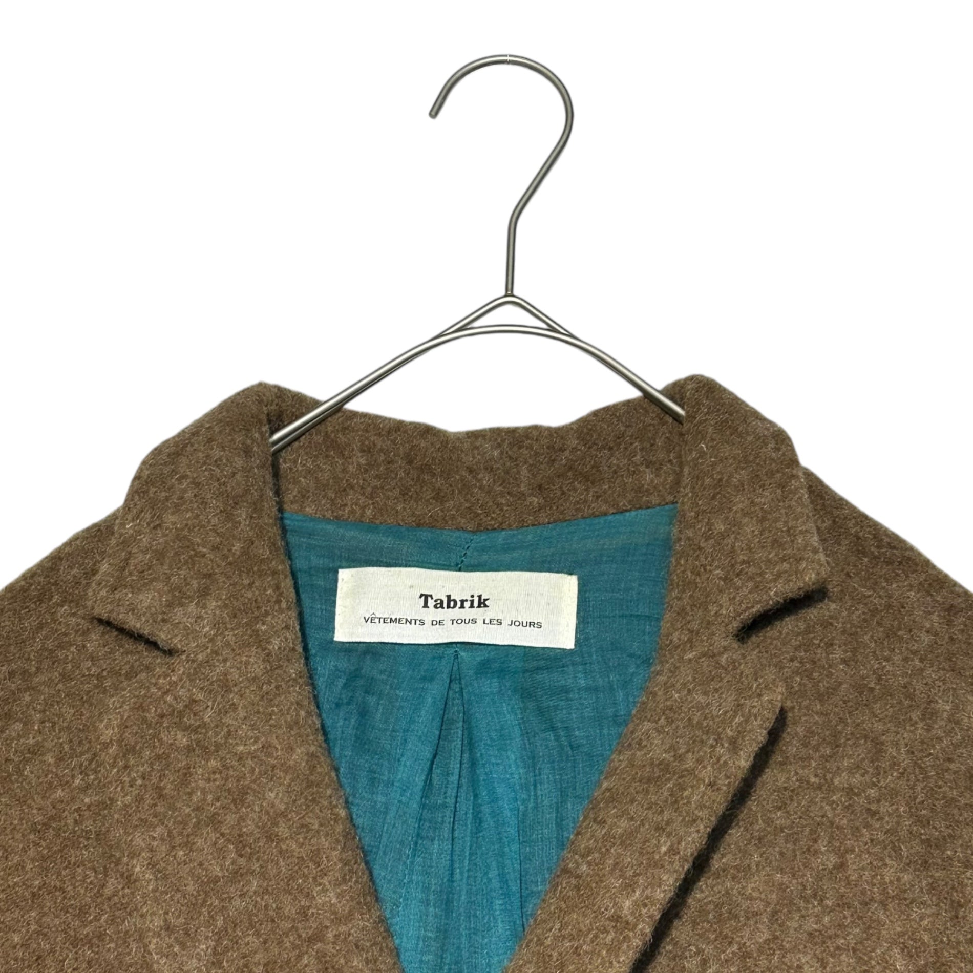 Tabrik(タブリク) Shetland wool knit pocket side belt coat シェットランドウール ニットポケット サイドベルト コート FREE ブラウン