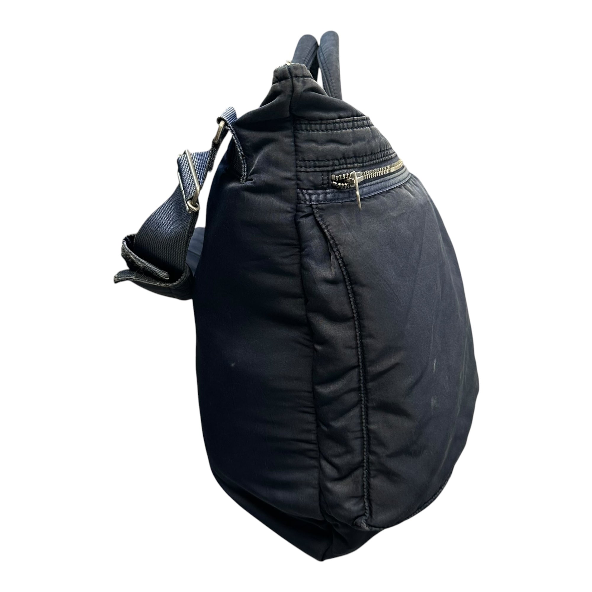 Porter Classic(ポータークラシック) SUPER NYLON HELMET CASE L スーパー ナイロン ヘルメット ヘース CP-015-191 L ブルー 2WAY ショルダー バッグ ヴィンテージ加工