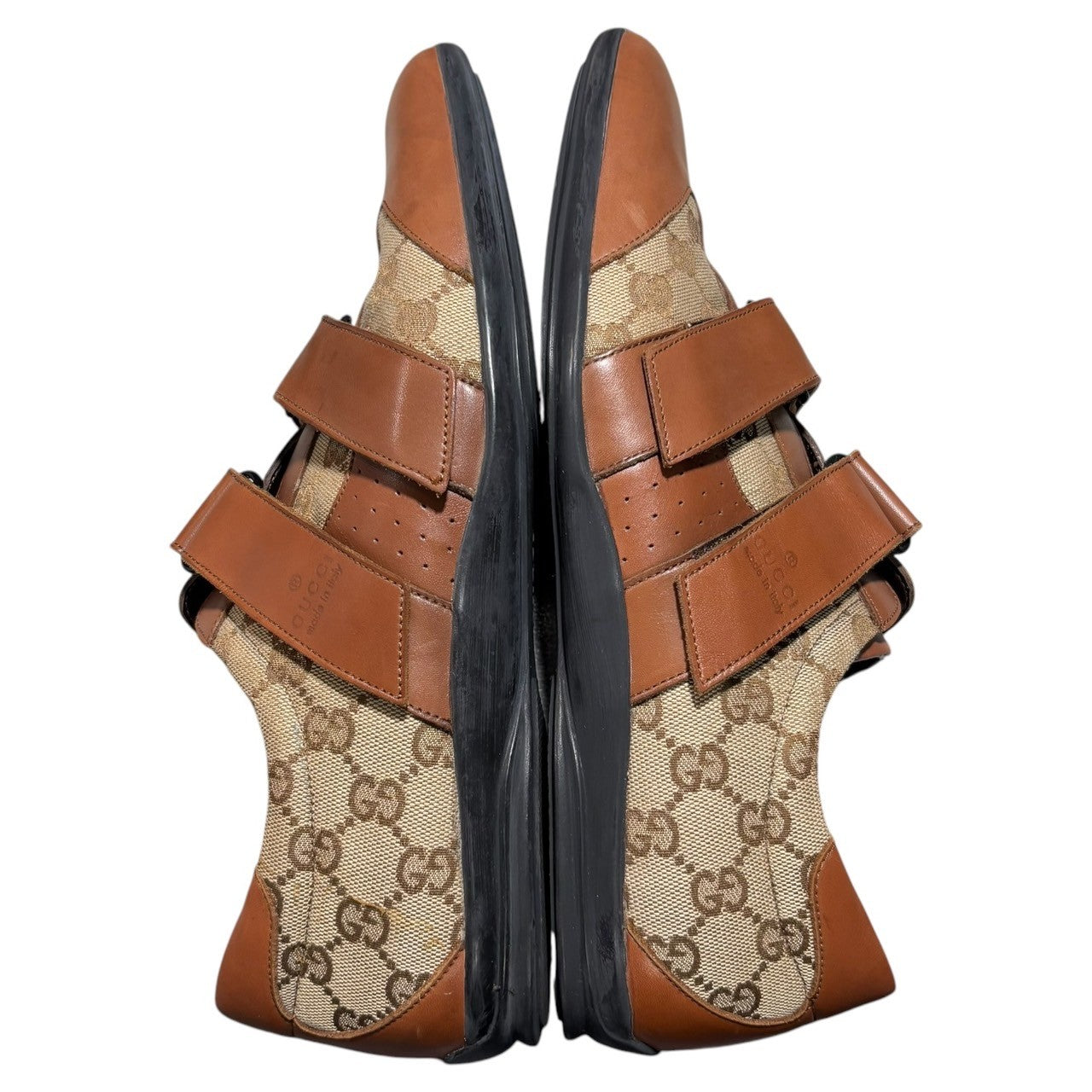 GUCCI(グッチ) GG canvas x leather combination shoes GGキャンバス レザー コンビ シューズ 091835 43 1/2(27.5cm) ブラウン×ベージュ