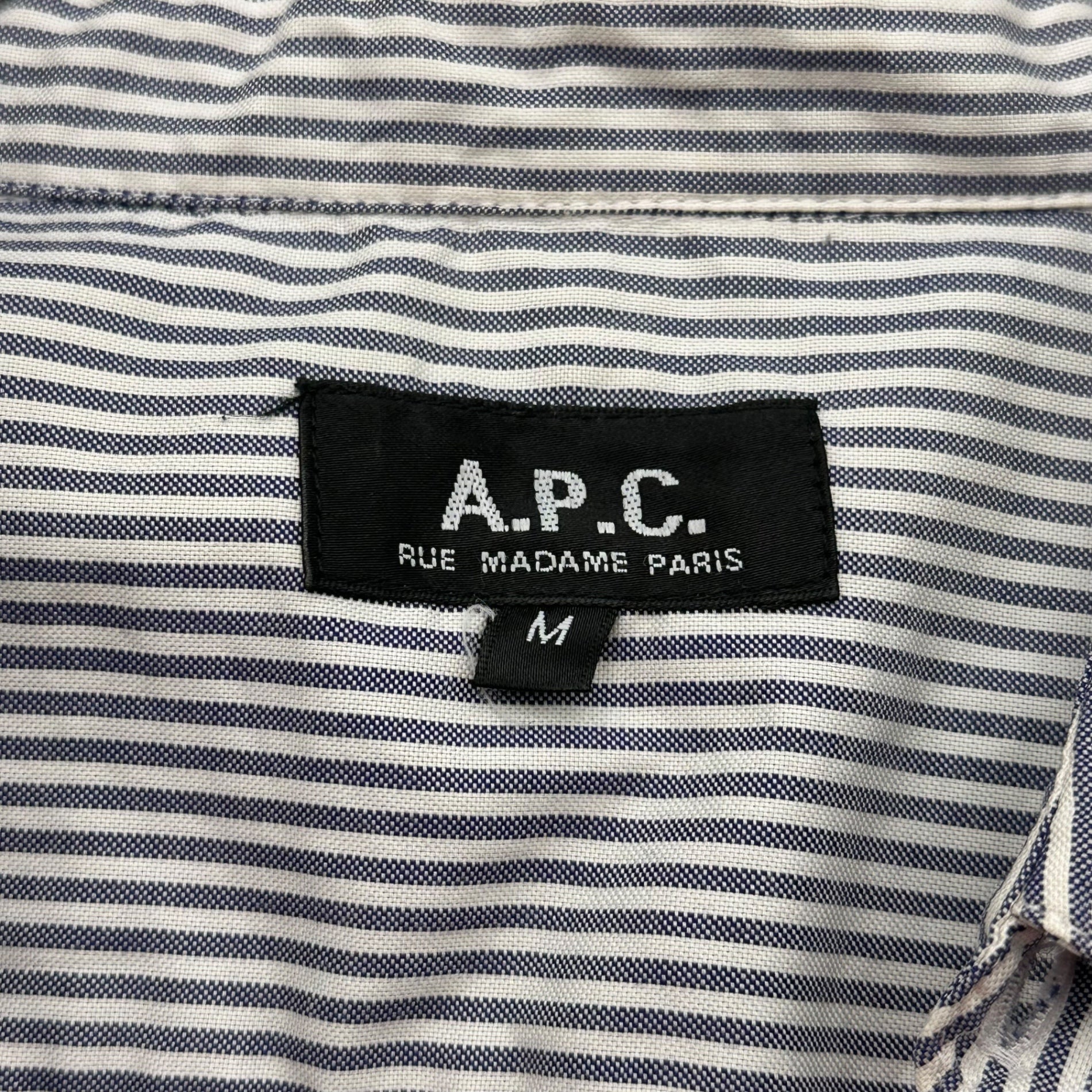 A.P.C.(アーペーセー) Switch Stripe Pullover Shirt 切替 ストライプ プルオーバー シャツ M ライトブルー×ホワイト