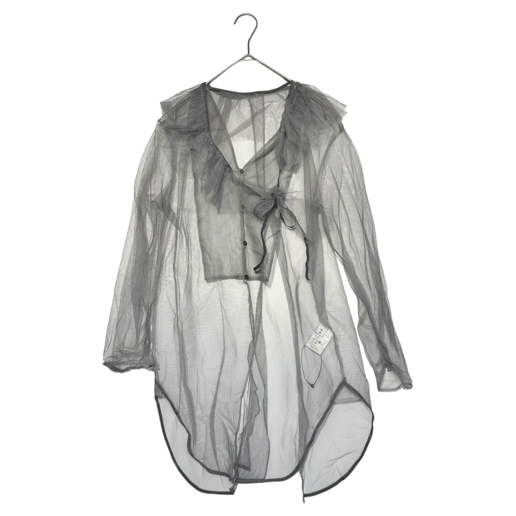 IRENE(アイレネ) 23SS Long sleeve blouse ロングスリーブ ブラウス シアー シースルー 長袖 23S82002 36(S) グレー