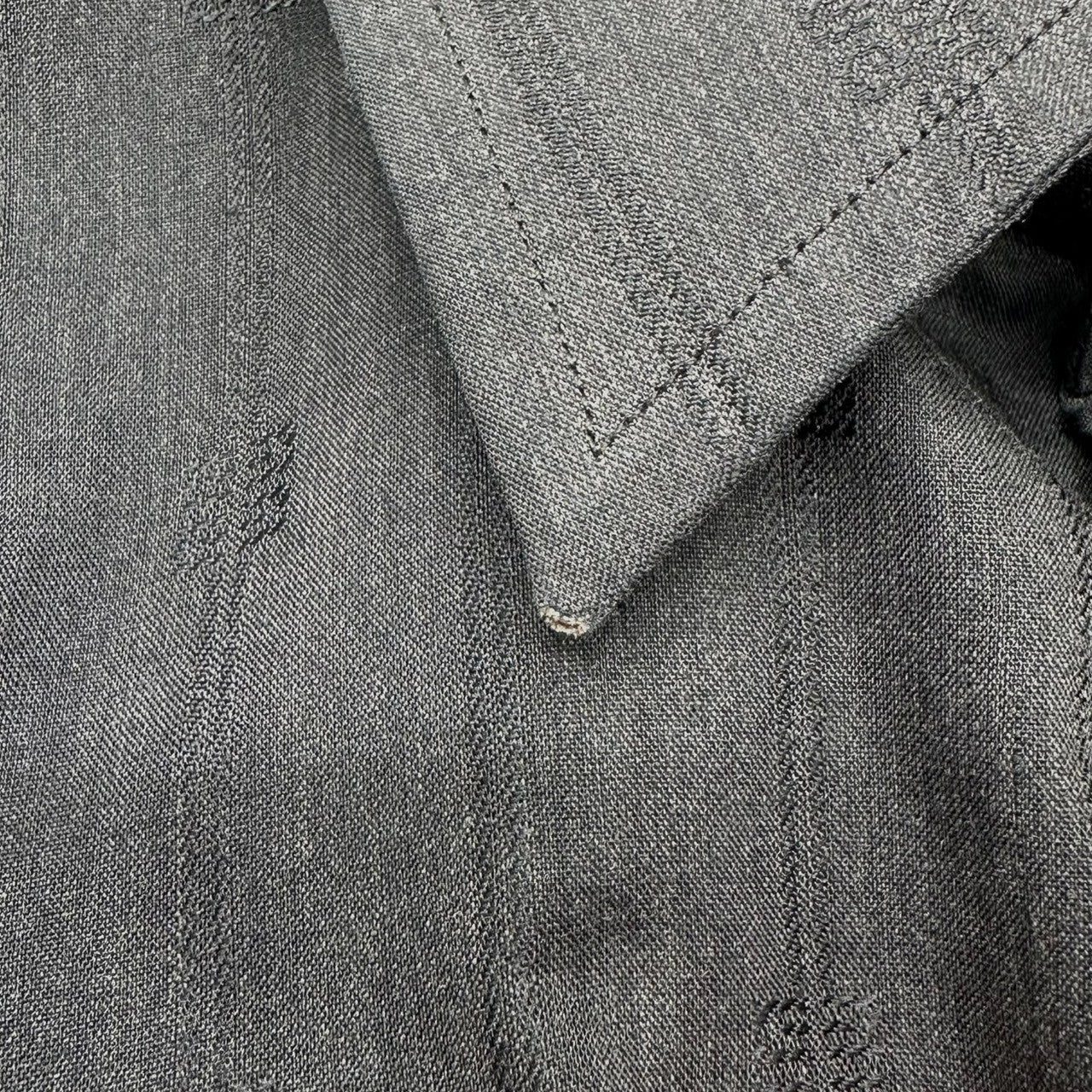 GIVENCHY(ジバンシィ) 90's Logo Sheer L/S Shirt ロゴ 総柄 シアー 長袖 シャツ 16(L程度) ブラック 90年代 ヴィンテージ