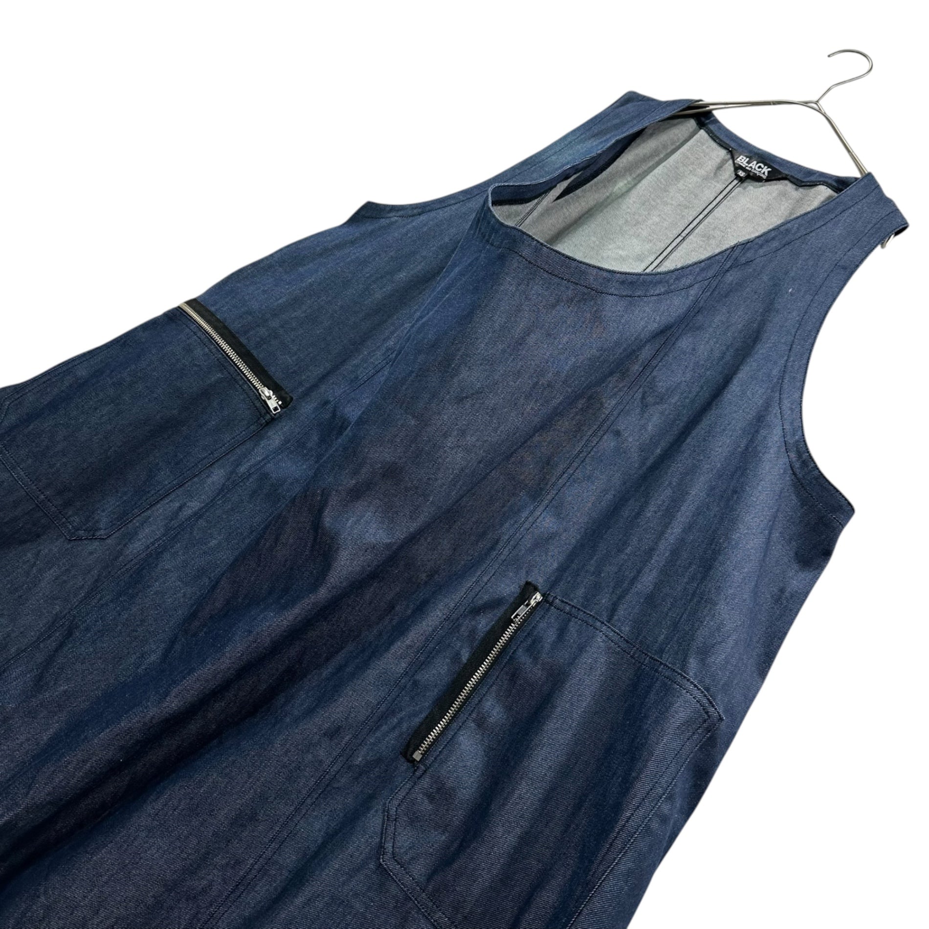 BLACK COMME des GARCONS(ブラックコムデギャルソン) 2026SS Sleeveless denim dress ノースリーブ デニム ワンピース 1Q-A007 XS インディゴ AD2025