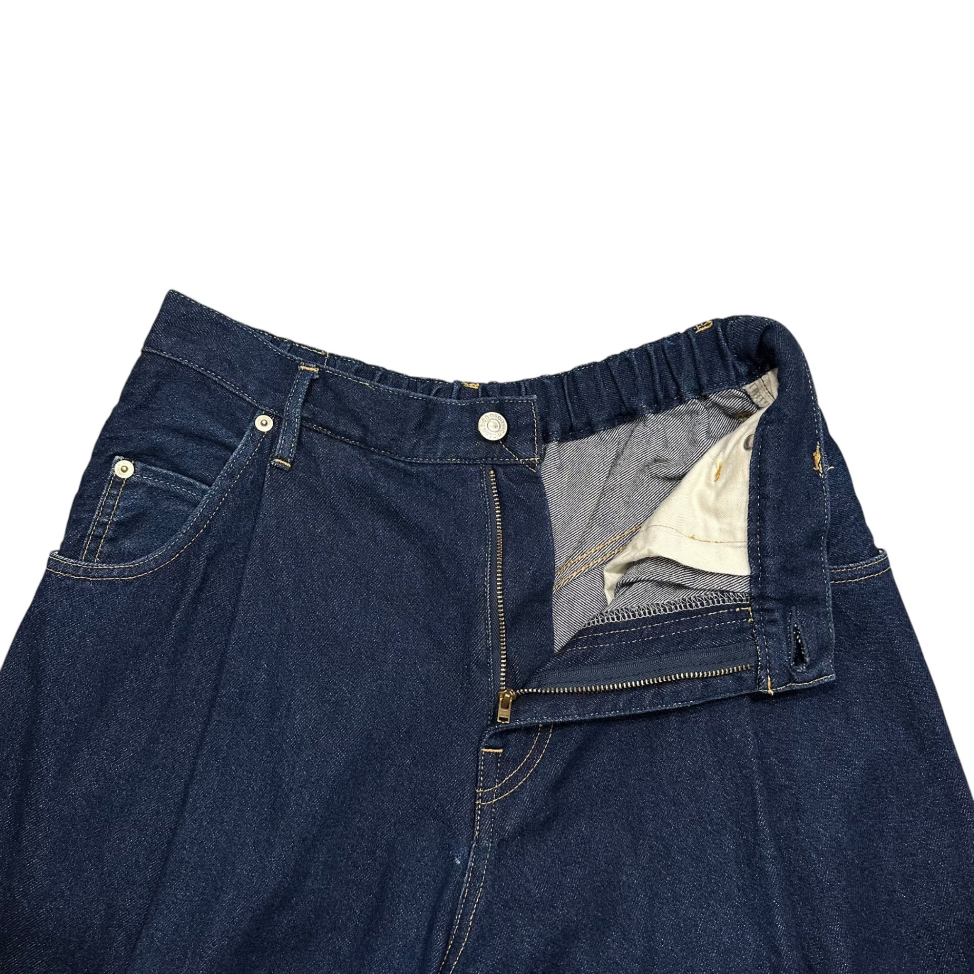 NEON SIGN(ネオンサイン) Wide denim slacks “One wash” ワイド デニム スラックス ワンウォッシュ N0344OW 46 インディゴ 12.5oz タック パンツ