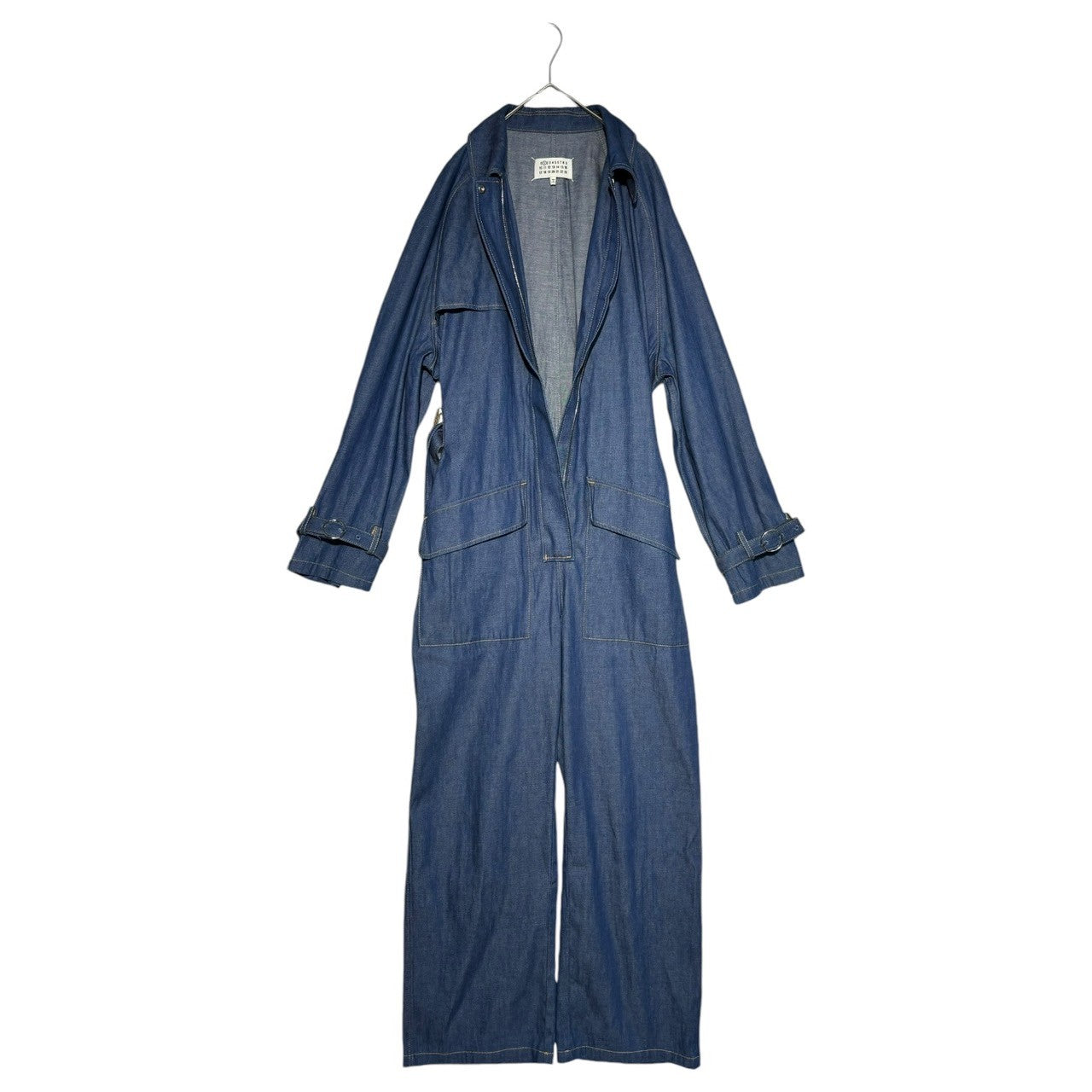 MAISON MARGIELA1(メゾンマルジェラ) 20SS Denim belted jumpsuit デニム ベルテッド ジャンプスーツ S51FP0082 40(L程度) インディゴ つなぎ オールインワン