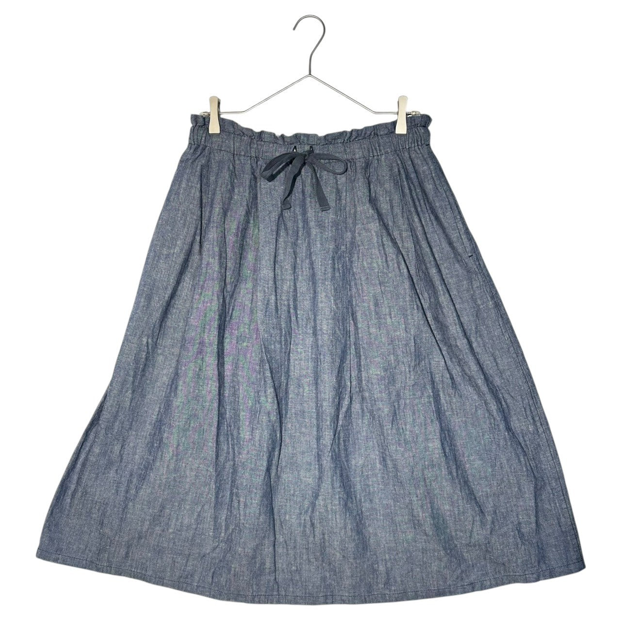 plantation(プランテーション) 12SS Waist Gathered Cotton Linen Flare Skirt ウエスト ギャザー コットン リネン フレア スカート PL22FG951 2 ライトブルー