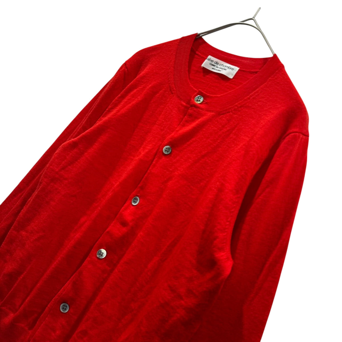 robe de chambre COMME des GARCONS(ローブドシャンブルコムデギャルソン) 2002SS Wool Basic Cardigan ウール ベーシック カーディガン RE-N003 FREE レッド AD2001