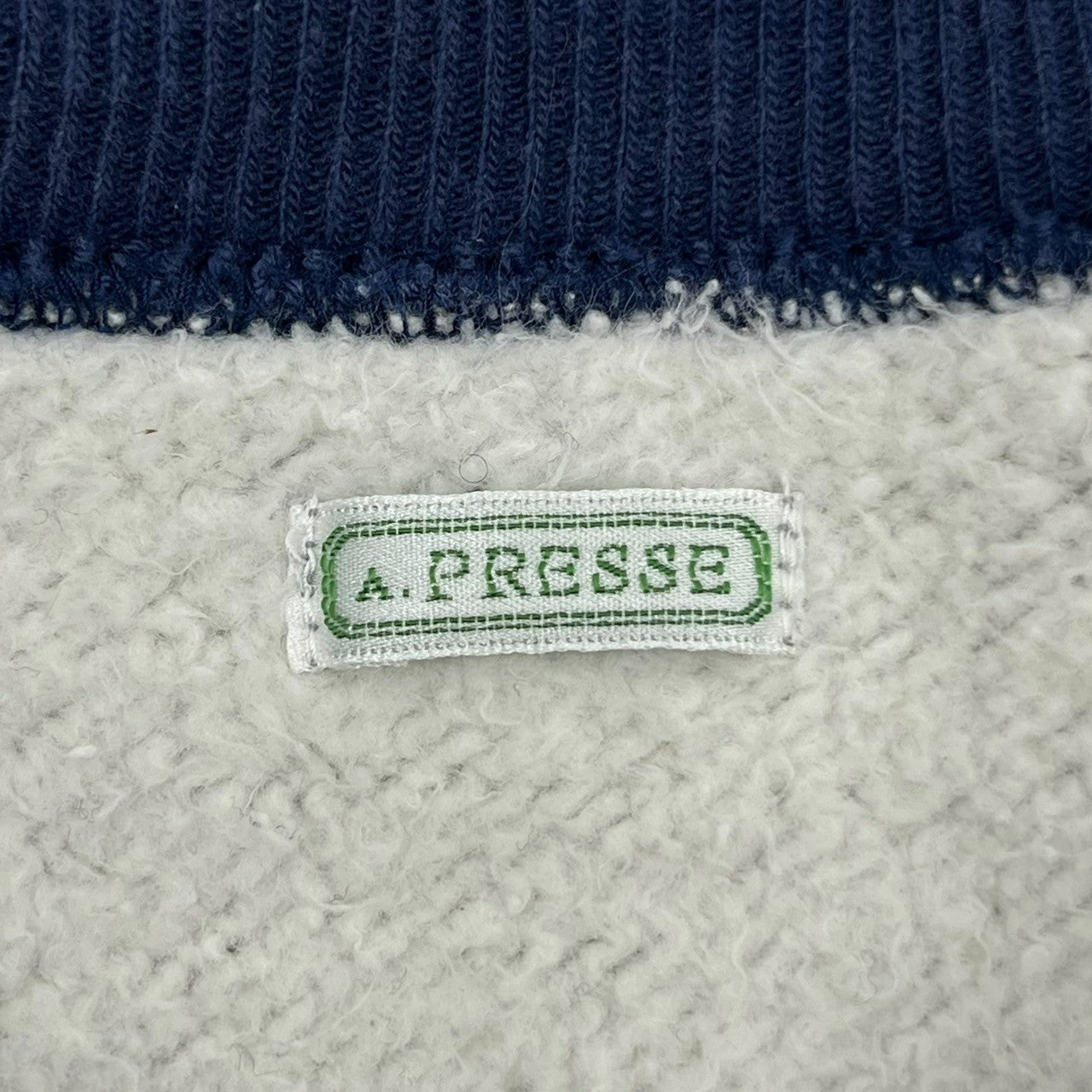 A.PRESSE(アプレッセ) 23AW Vintage Sweatshirt ヴィンテージ スウェット 23AAP-05-02K 3 グレー×ネイビー バイカラー ラグラン