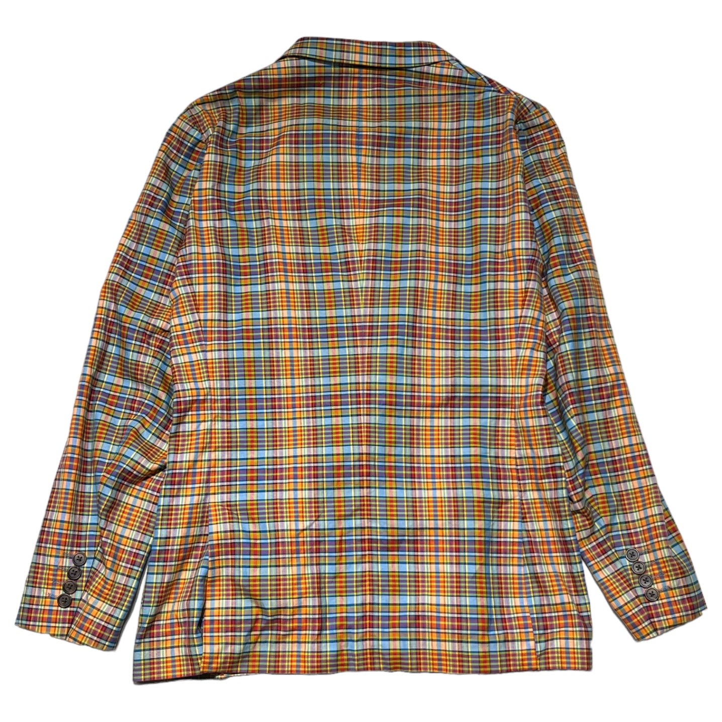 PAUL SMITH LONDON(ポールスミス ロンドン) 15SS plaid encon jacket チェック柄 アンコン ジャケット  テーラード PL-IS-74542 L レッド×ブルー