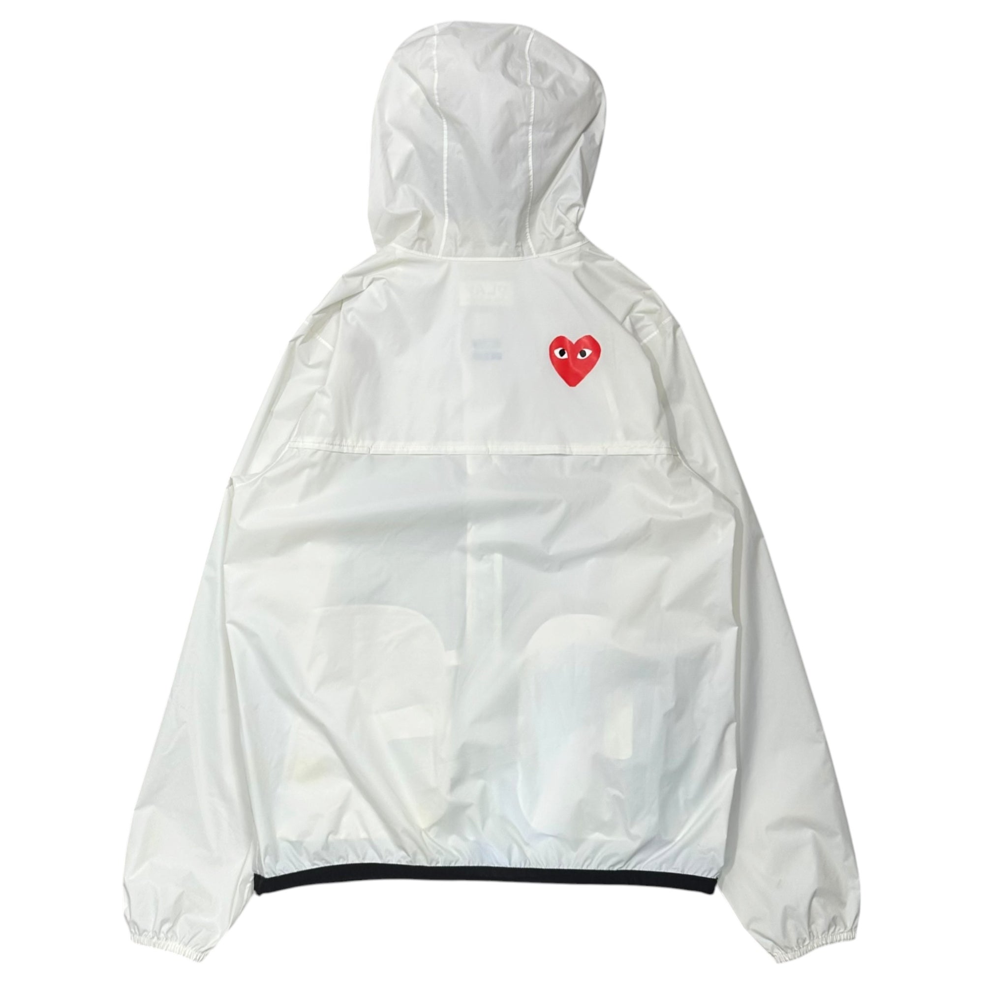PLAY COMME des GARCONS × K-WAY(プレイコムデギャルソン × ケーウェイ) Heart Logo Packable Zip-Up Hoodie S ホワイト×レッド×ブラック