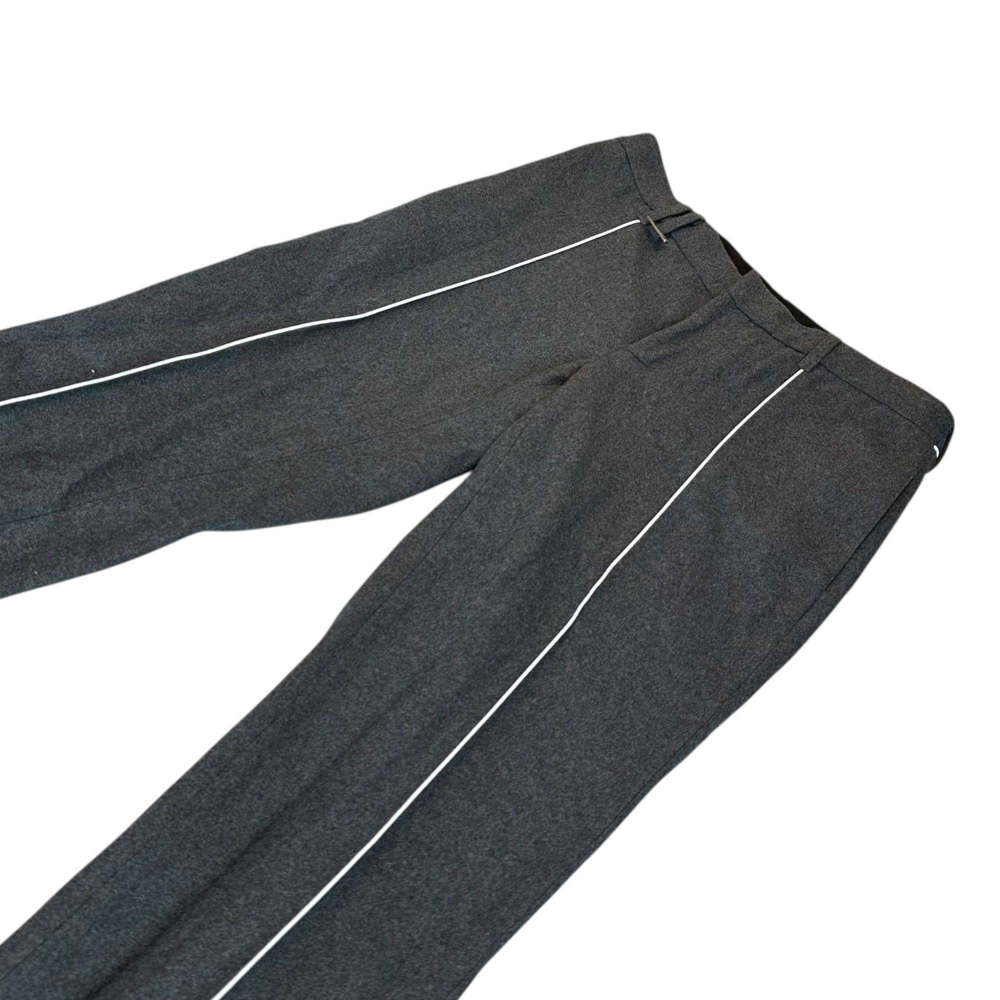 KRIS VAN ASSCHE(クリスヴァンアッシュ) Center-Seam Piping Wool Slacks センターライン パイピング ウール スラックス 46 グレー