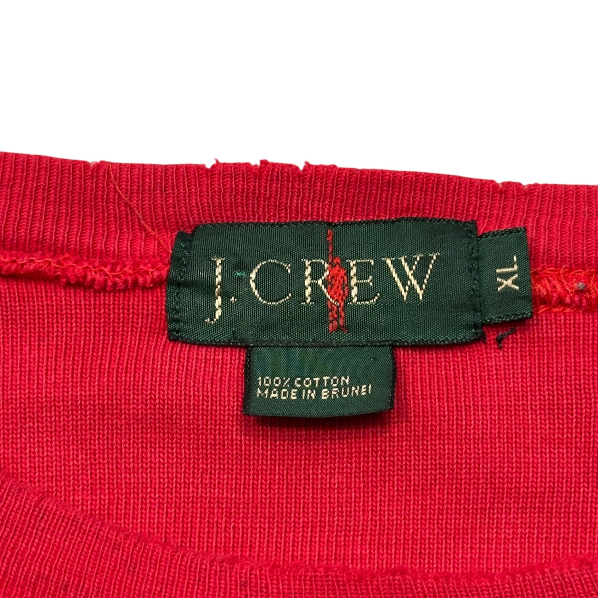 J.CREW(ジェイクルー) 1990's Football-Style L/S T-Shirt 90年代 フットボール 長袖 Tシャツ XL レッド ヴィンテージ