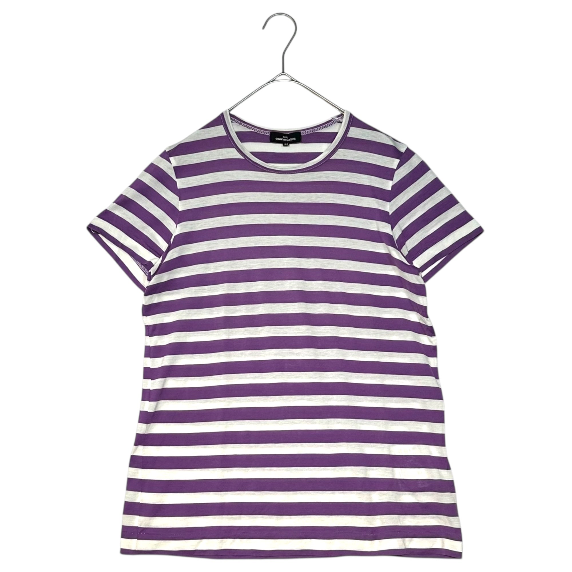 tricot COMME des GARCONS(トリココムデギャルソン) 10SS Border Crew Neck T-Shirt ボーダー クルーネック Tシャツ TE-T018 M ホワイト×パープル AD2009