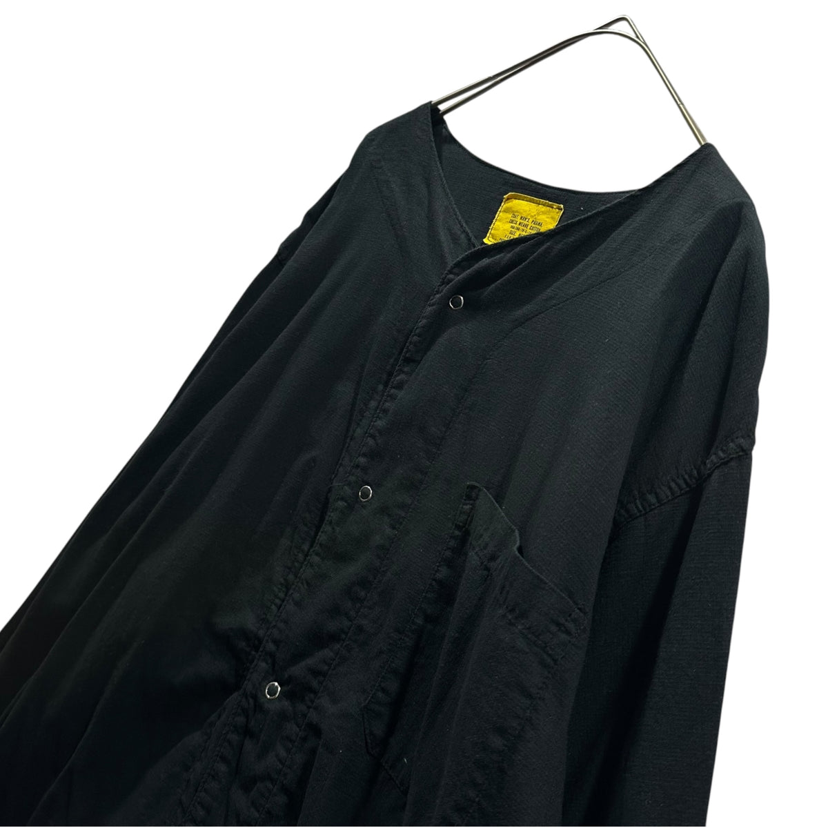 US ARMY(アメリカ軍) 1970's overdye medical pajama shirt オーバーダイ 後染め メディカル パジャマ シャツ 6532-111-0702 MEDIUM ブラック 70年代 ヴィンテージ ミリタリー