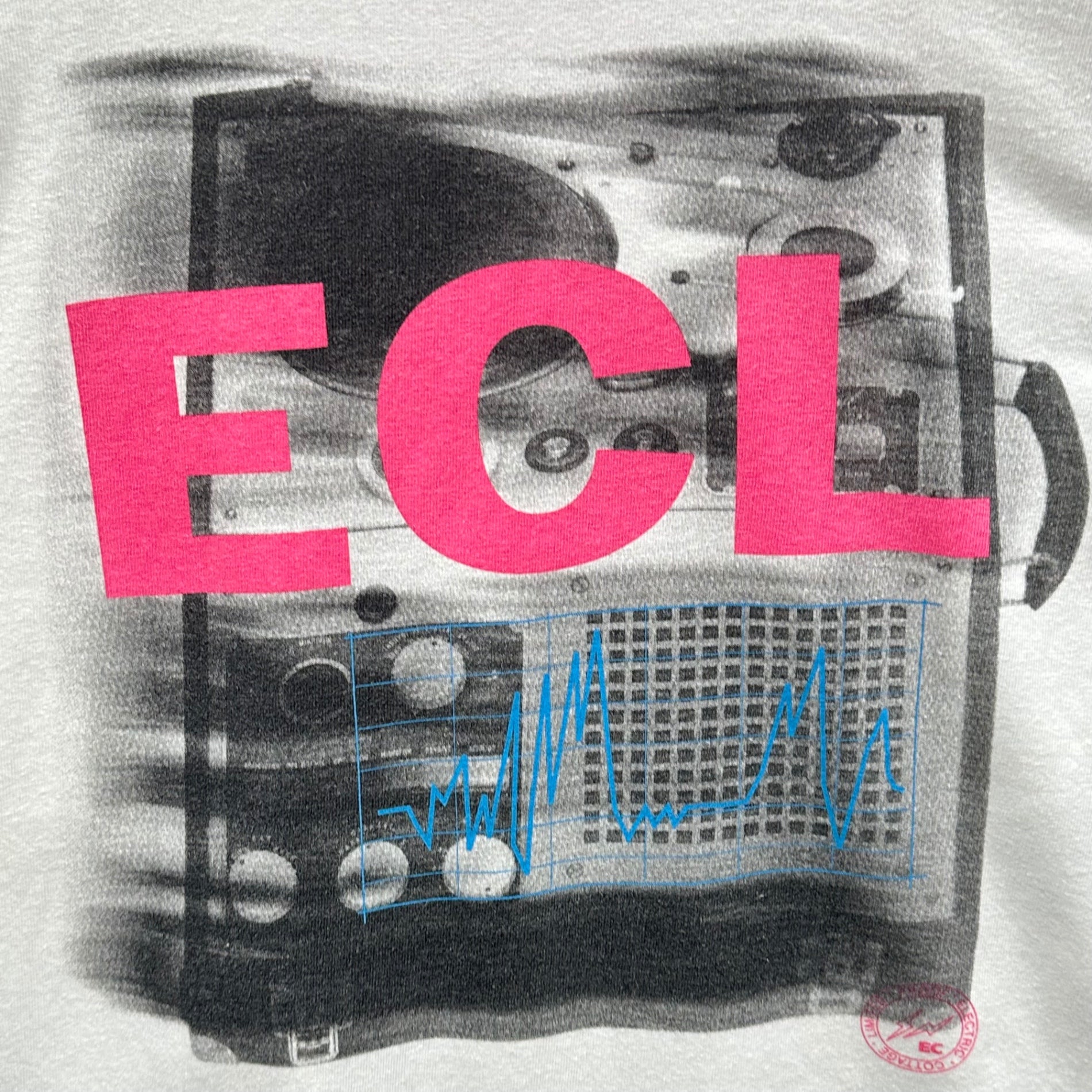 ELECTRIC COTTAGE(エレクトリックコテージ) Analog Pulse Graphic S/S T-Shirt アナログ パルス ECL グラフィック 半袖 Tシャツ M ホワイト×ピンク
