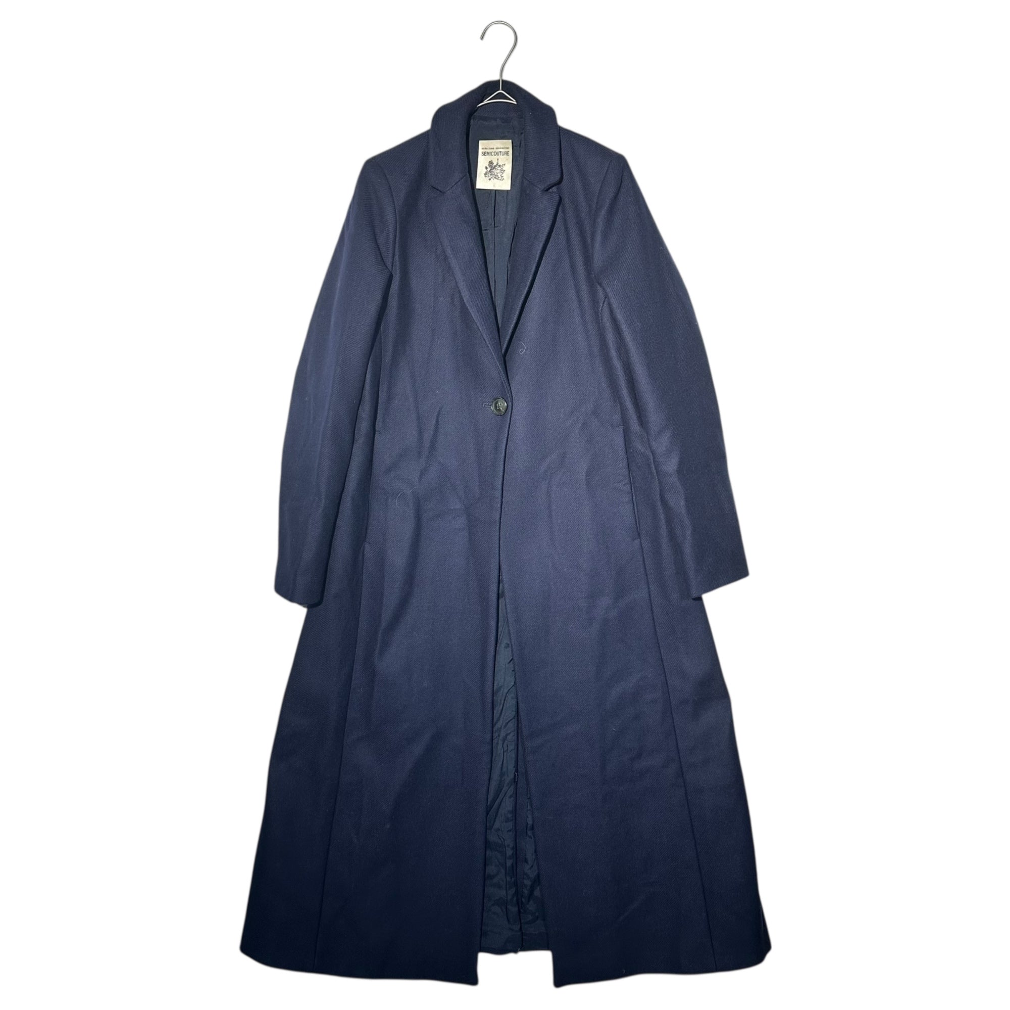 SEMICOUTURE(セミクチュール) Super Long Tight Wool Chester Coat スーパー ロング タイト ウール チェスター コート 42(XL程度) ネイビー