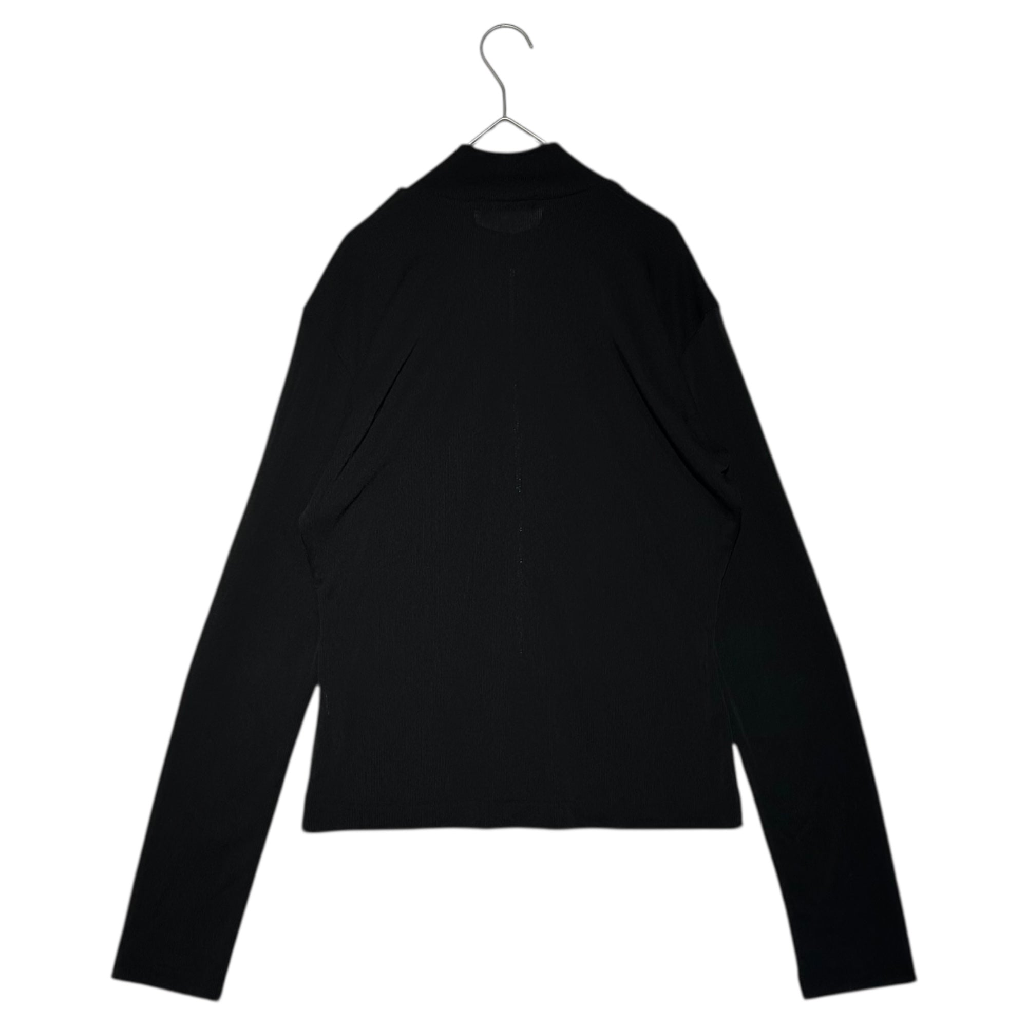 Y's(ワイズ) Center Zip Pullover Sheer Top センター ジップ プルオーバー シアー トップ YL-T64-906 表記無(M程度) ブラック カットソー モックネック