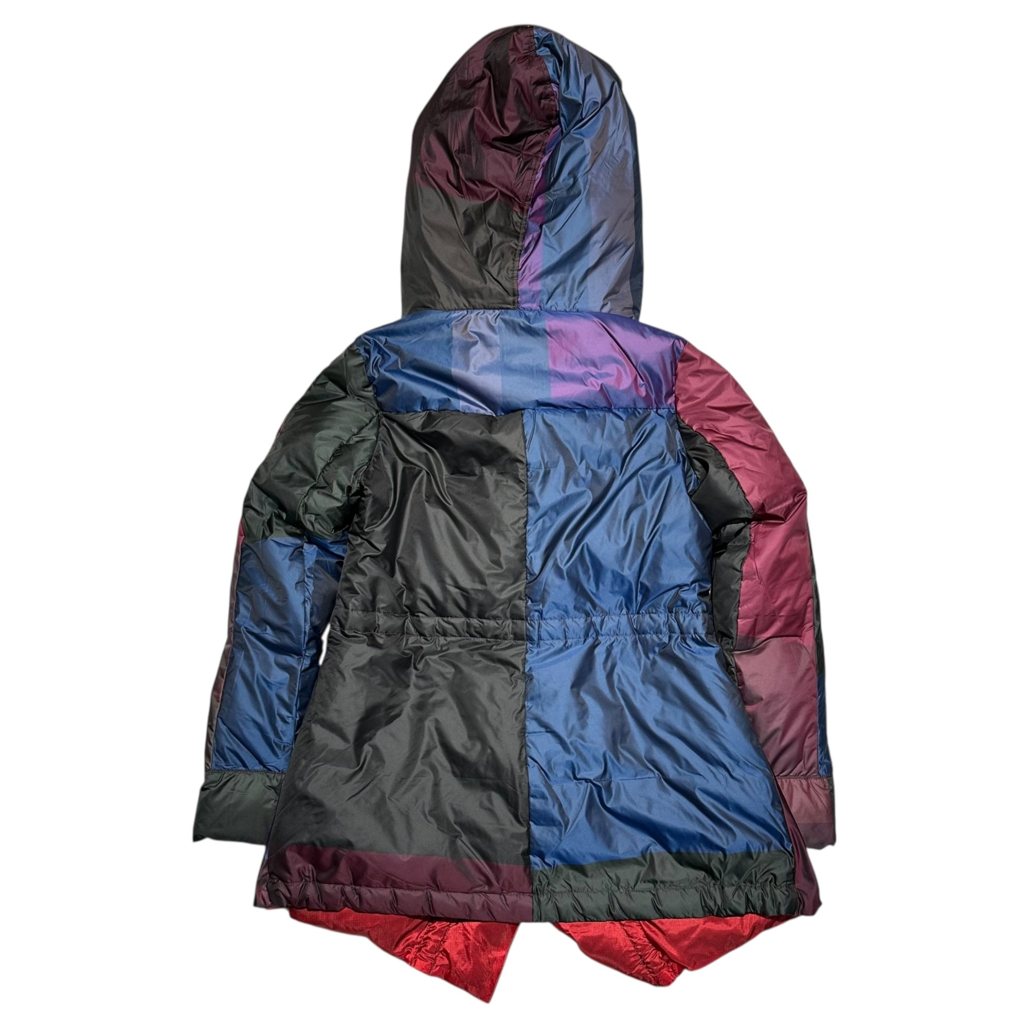 MARITHE FRANCOIS GIRBAUD(マリテフランソワジルボー) 10AW Archive Big Food Down Gimmick Coat アーカイブ ビッグ フード ダウン ギミック コート F7-7191 M ブラウン×レッド×ブルー Y2K 変形