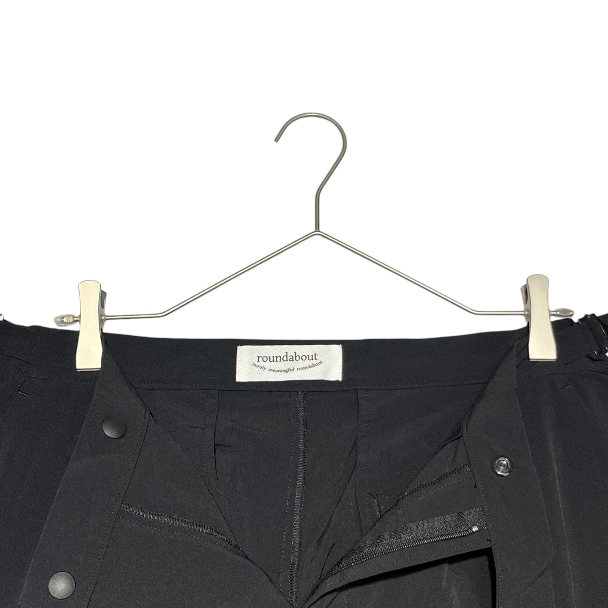 roundabout(ラウンダバウト) 19SS 1 タック サイドアジャスター ナイロン トラウザー パンツ RA19SS-PT02 3(L程度) ブラック スラックス