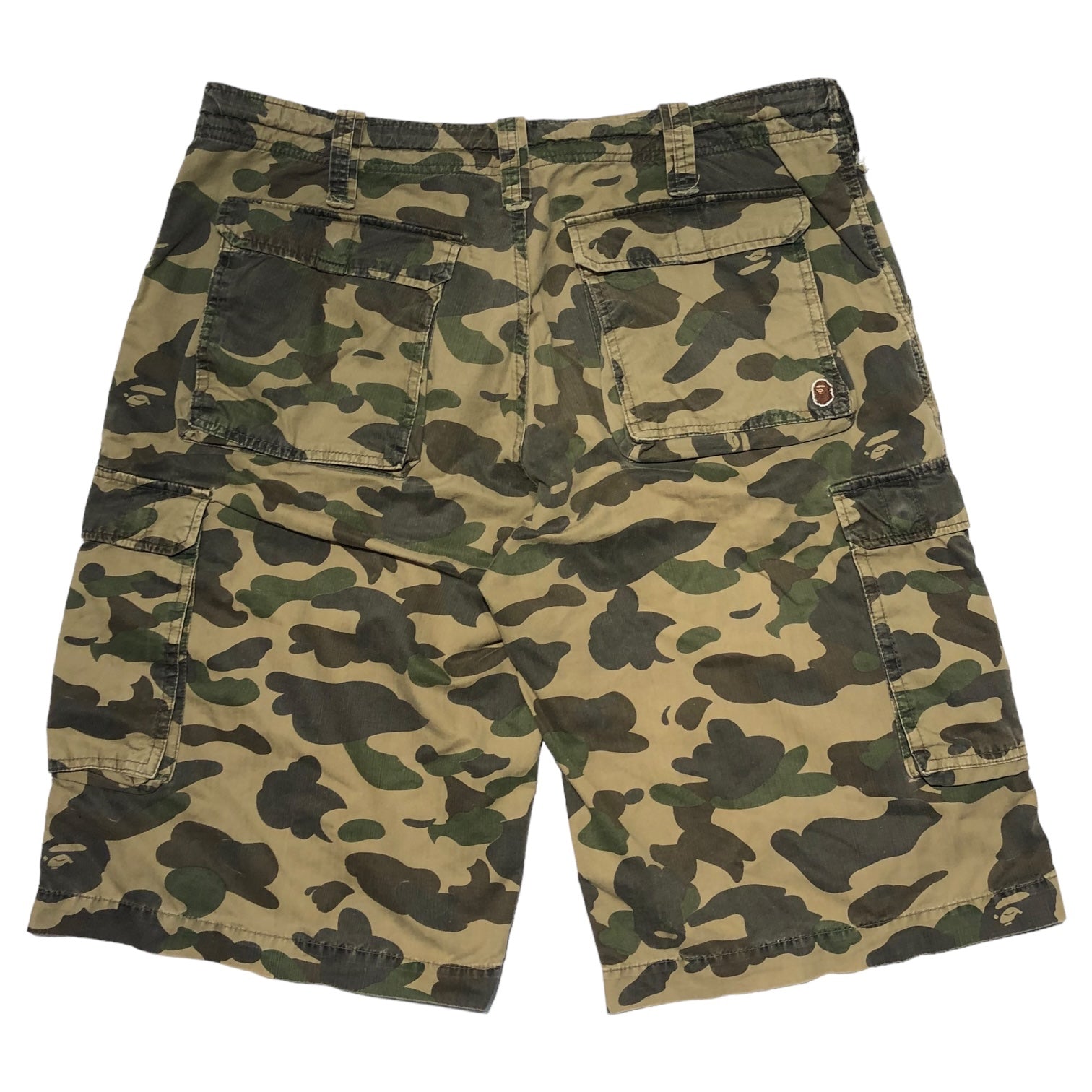 A BATHING APE(アベイシングエイプ) 00's Camouflage cargo half pants カモフラ カーゴ ハーフ パンツ L カーキ