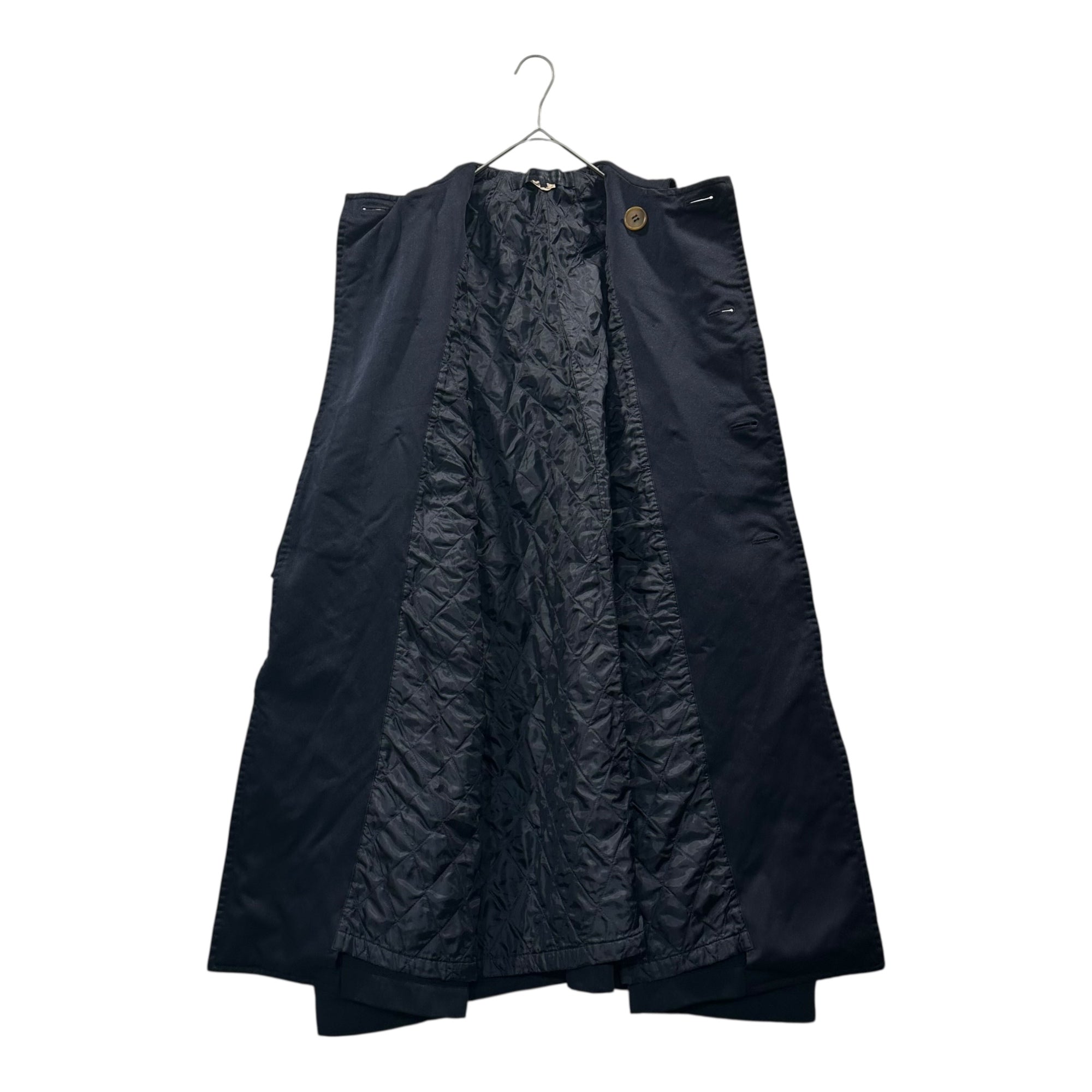 COMME des GARCONS COMME des GARCONS(コムデギャルソンコムデギャルソン) 17AW Polyester Shrunk Round Collar Double-Breasted Wide Silhouette Balloon 7/8 Sleeve Coat  ポリ縮絨 丸襟 ダブルブレスト ワイドシルエット バルーン7分袖 コート  RT-C002 XS ネイビー AD2017