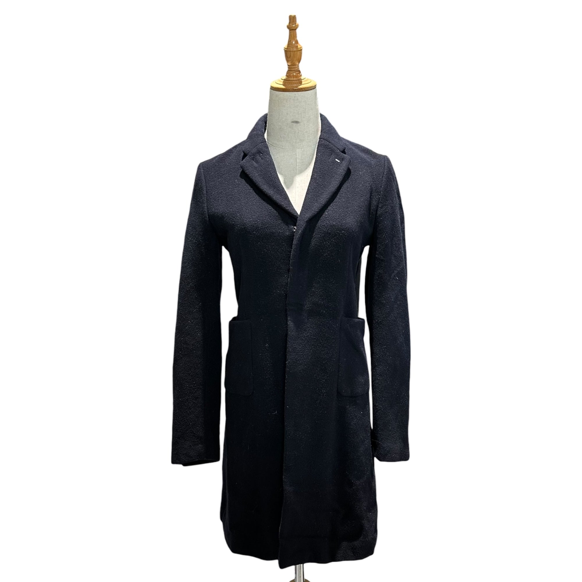 COMME des GARCONS(コムデギャルソン) 10AW Wool Nylon Hook Button Melton Jacket ウール ナイロン フックボタン メルトン ジャケット GF-J071 S ブラック AD2010