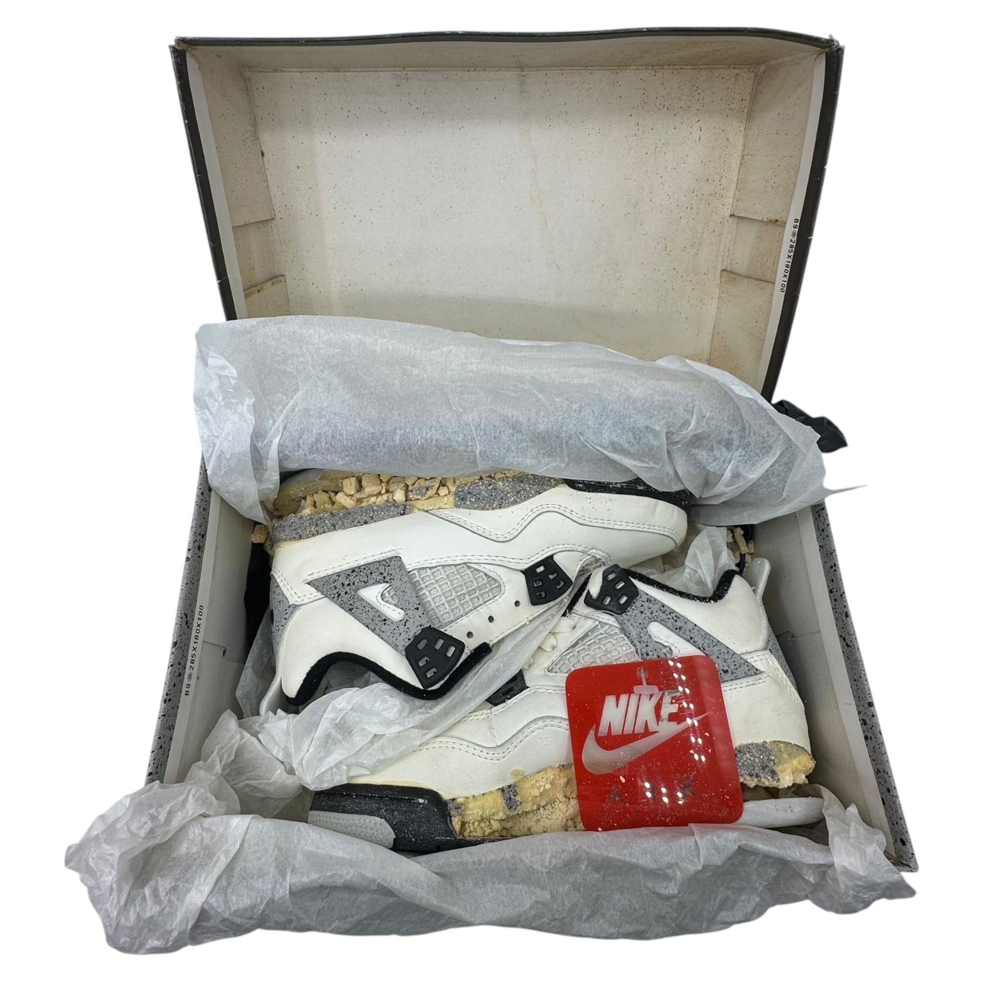 NIKE(ナイキ) 1989 AIR JORDAN 4 GS ”White Cement” エアジョーダン 4 ホワイト セメント 8449 1.5Y(20.5cm) ホワイト×グレー 80's 80年代 ヴィンテージ スニーカー