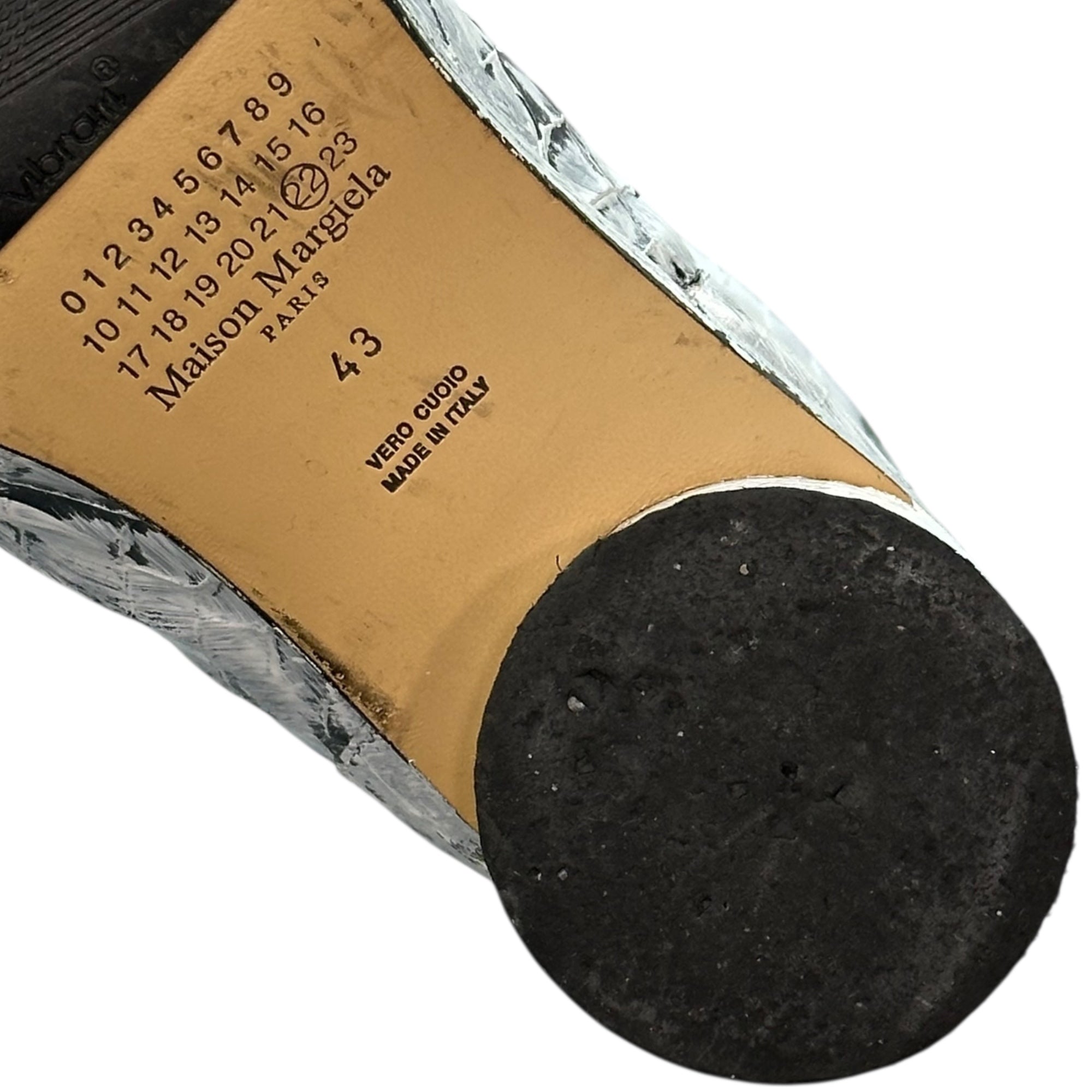 MAISON MARGIELA(メゾンマルジェラ) 21AW TABI BOOTS - Crocodile Embossed Leather Bianquet 足袋 ブーツ クロコ 型押し レザー ペンキ S57WU0132 43(27.5cm程度) ホワイト×ブラック