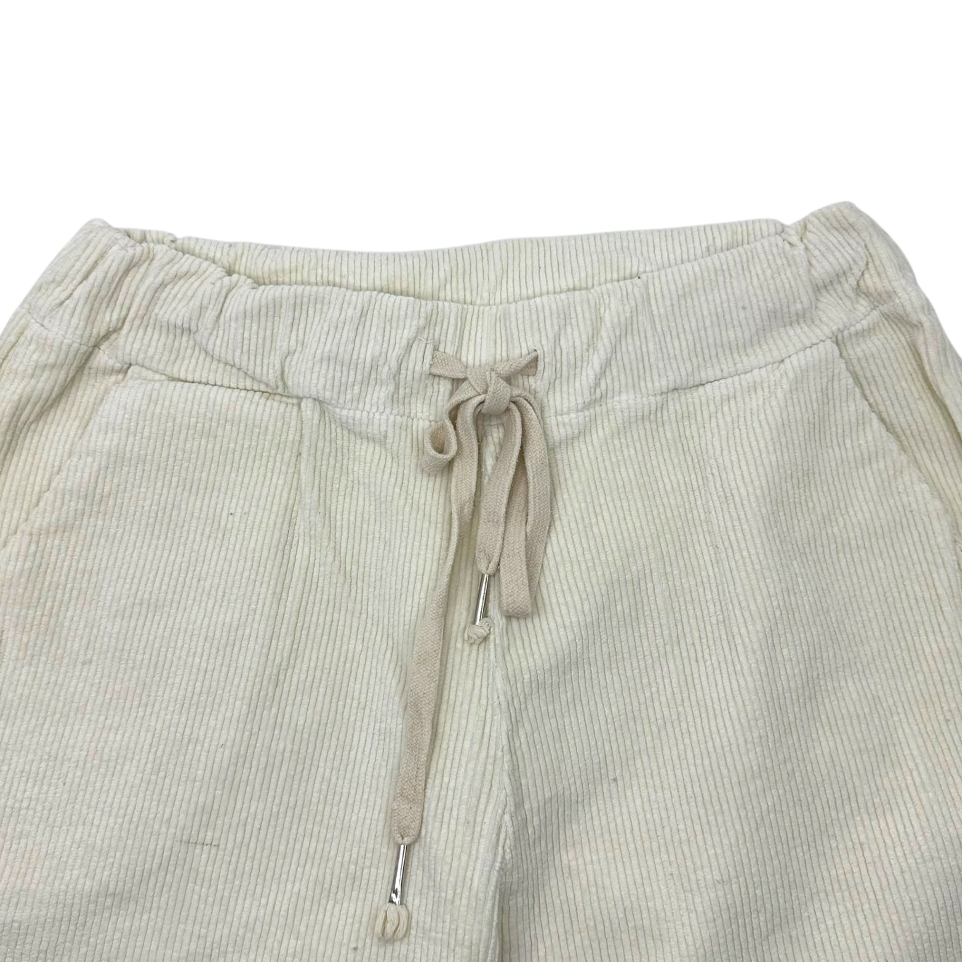 Euro vintage(ヨーロッパヴィンテージ) white corduroy relax pants ホワイトコーデュロイ素材のリラックスパンツ 表記無し(M程度) ホワイト