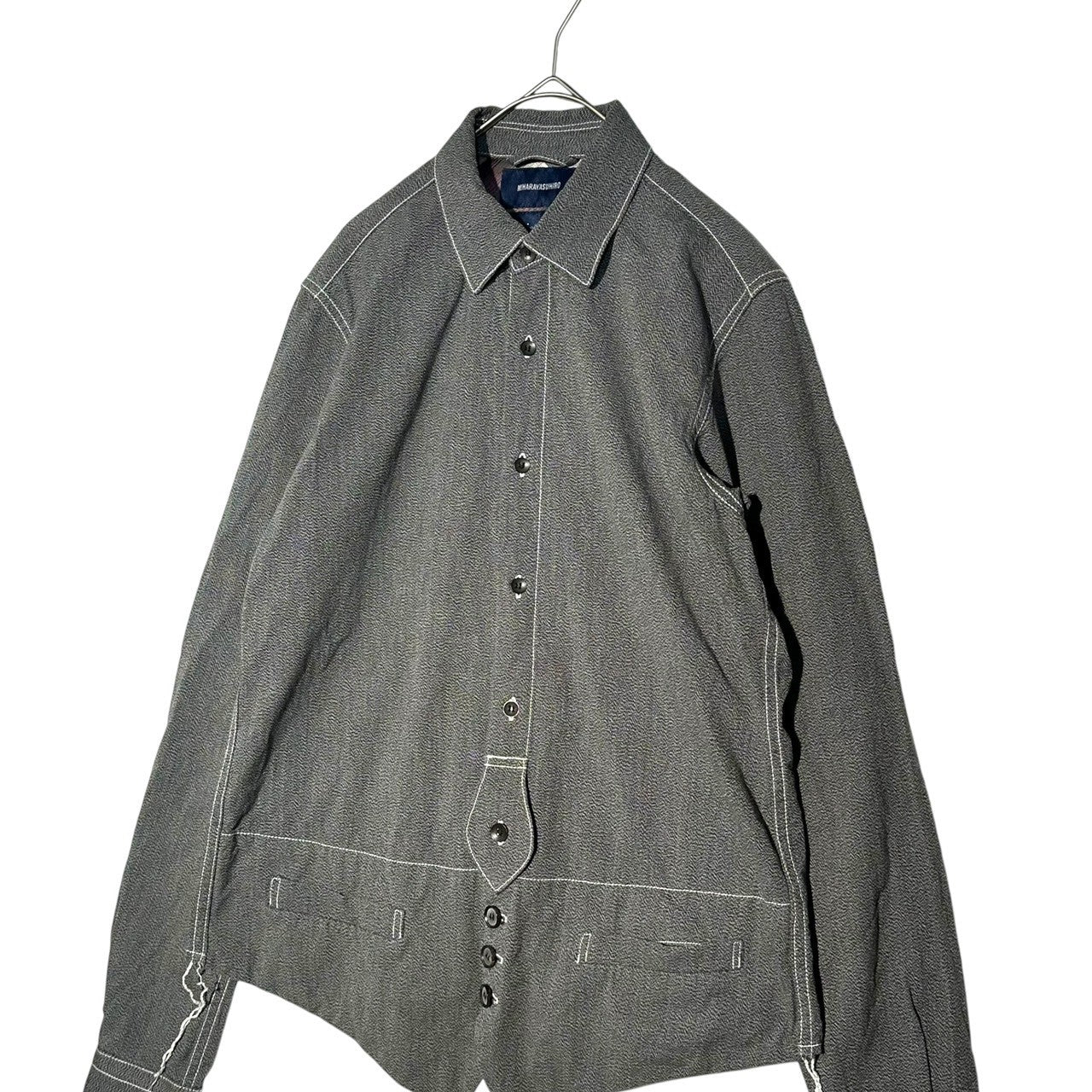 Maison MIHARA YASUHIRO × ENGINEERED GARMENTS(メゾンミハラヤスヒロ × エンジニアードガーメンツ) Gilet layered style L/S work shirt ジレ レイヤード スタイル 長袖 ワークシャツ 61423169 44(XS程度) グレー