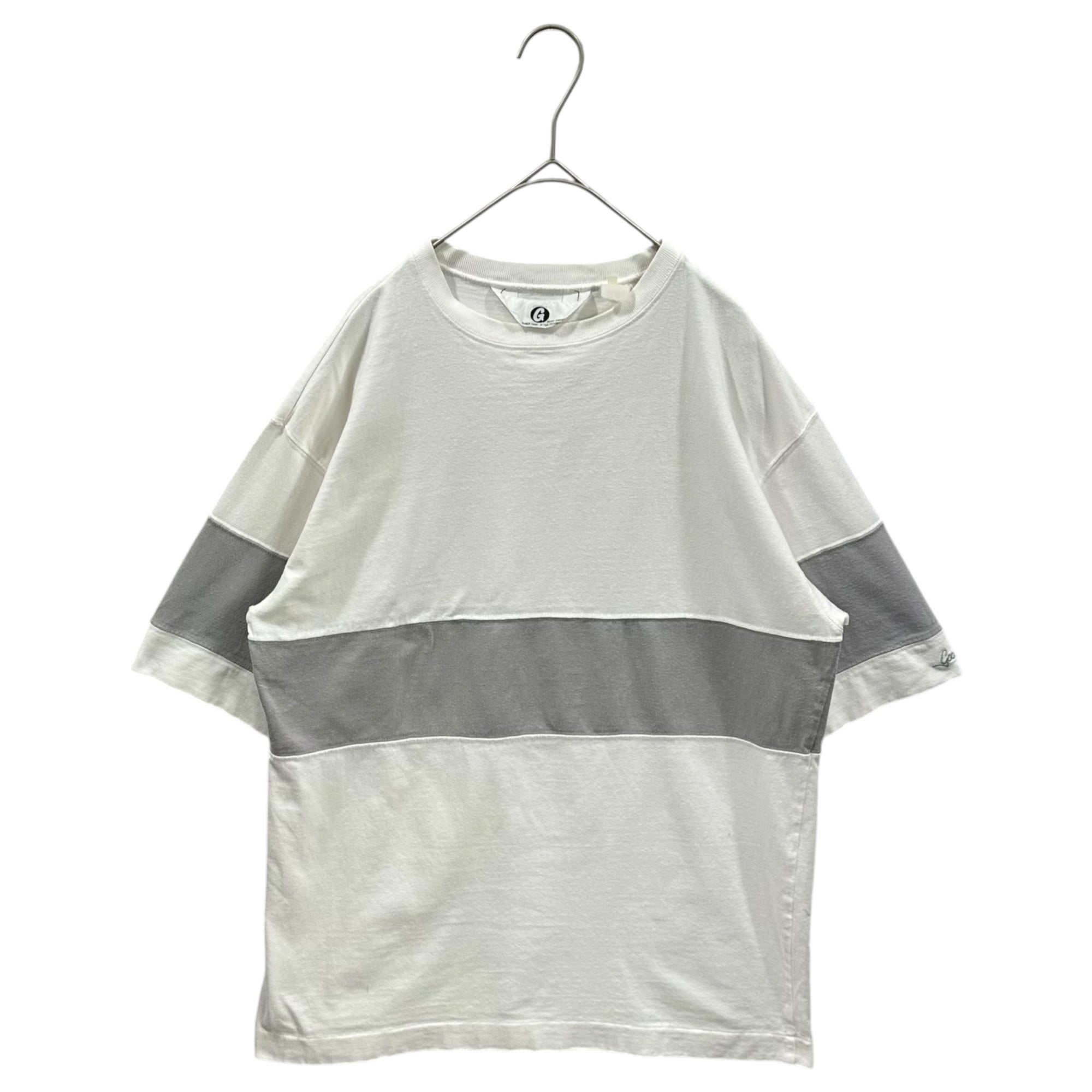 GOODENOUGH(グッドイナフ) 90’s Line-blocked s/s T-shirt ライン 切替 半袖 Tシャツ 表記消(M程度) ホワイト×グレー