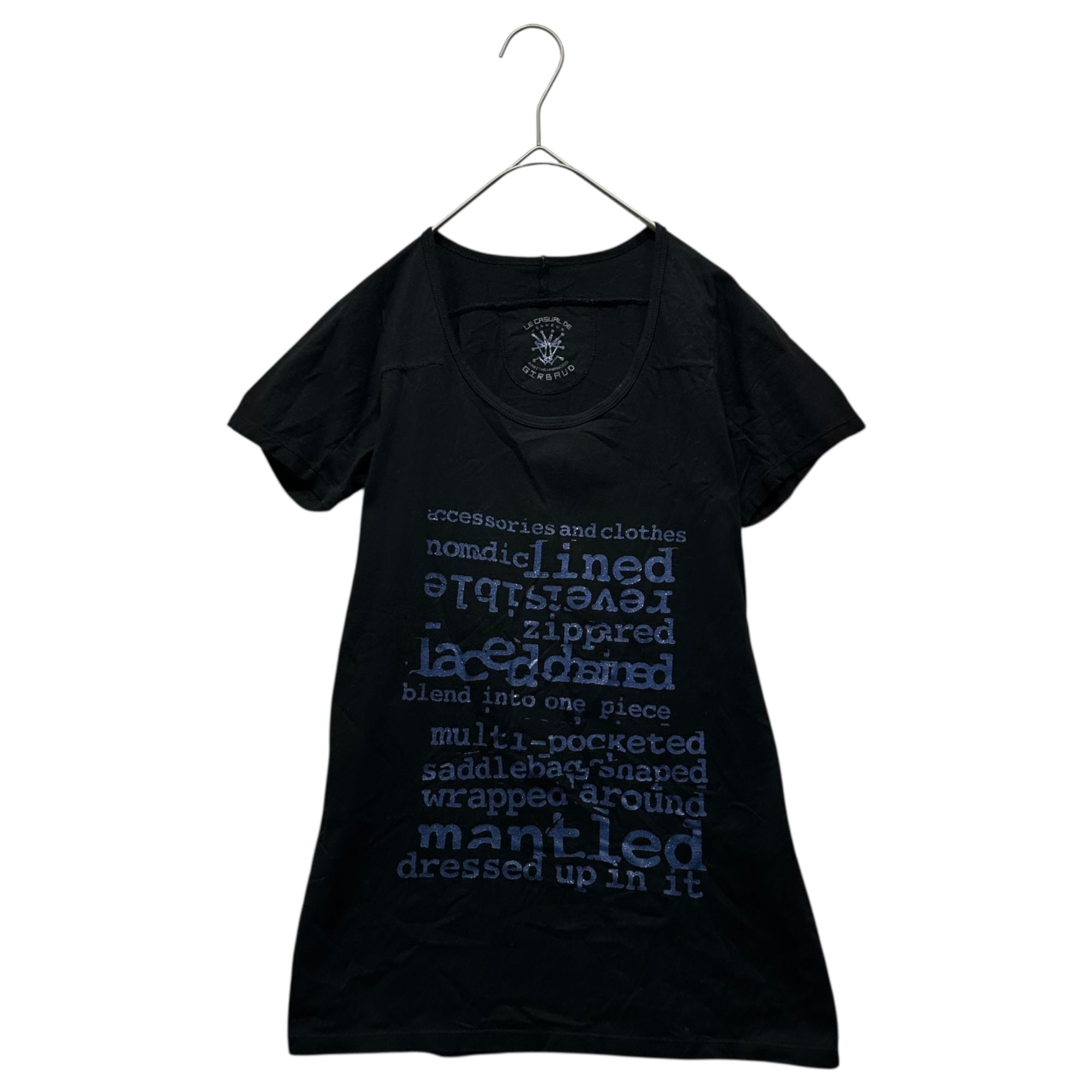 MARITHE FRANCOIS GIRBAUD(マリテフランソワジルボー) 00's Text Glitter Print T-Shirt テキスト ラメ プリント Tシャツ F5-6954 S ブラック Y2K