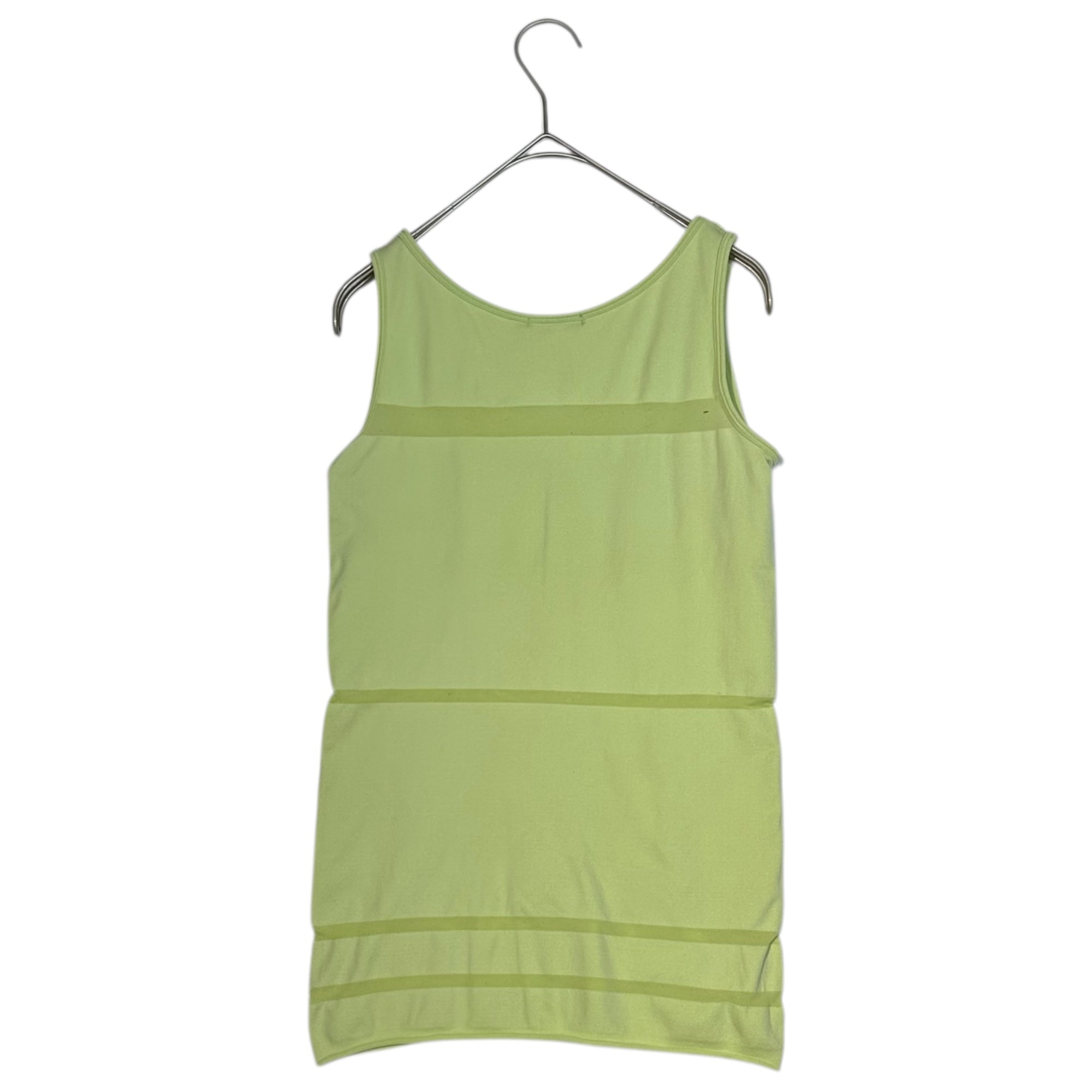 MARITHE FRANCOIS GIRBAUD(マリテフランソワジルボー) 00's Jacquard tank top ジャガード タンクトップ 2枚セット F5-6837 M グリーン×ライムグリーン Y2K