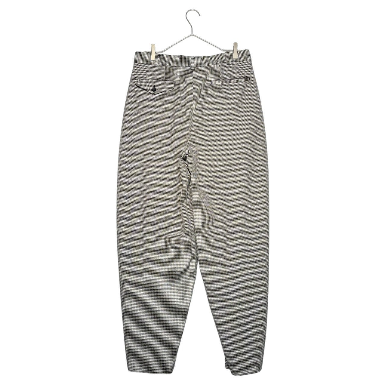 COMME des GARCONS HOMME PLUS(コムデギャルソンオムプリュス) 21AW DARKROOM期 Houndstooth pattern wide tuck tapered pants 千鳥柄 ワイド タック テーパード パンツ PH-P032 M グレー AD2021