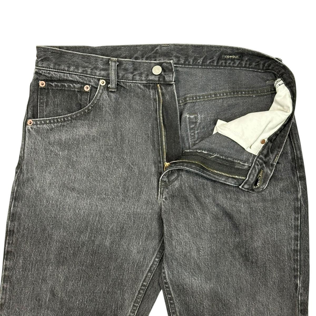 COMOLI(コモリ) 2025SS Denim 5-Pocket Pants "Fade Black" デニム 5ポケット デニム パンツ フェード ブラック C03-03003 3 ブラック