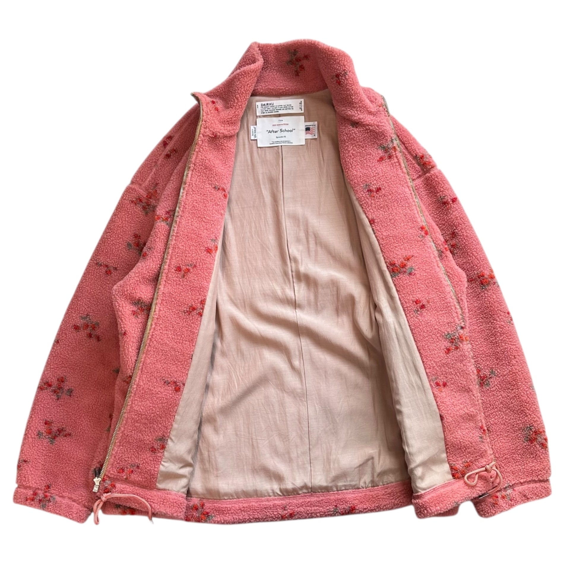 DAIRIKU(ダイリク) 22AW Flower Fleece Zip Up Boulson フラワー フリース ジップアップ ブルゾン 22AW J-14 M ピンク