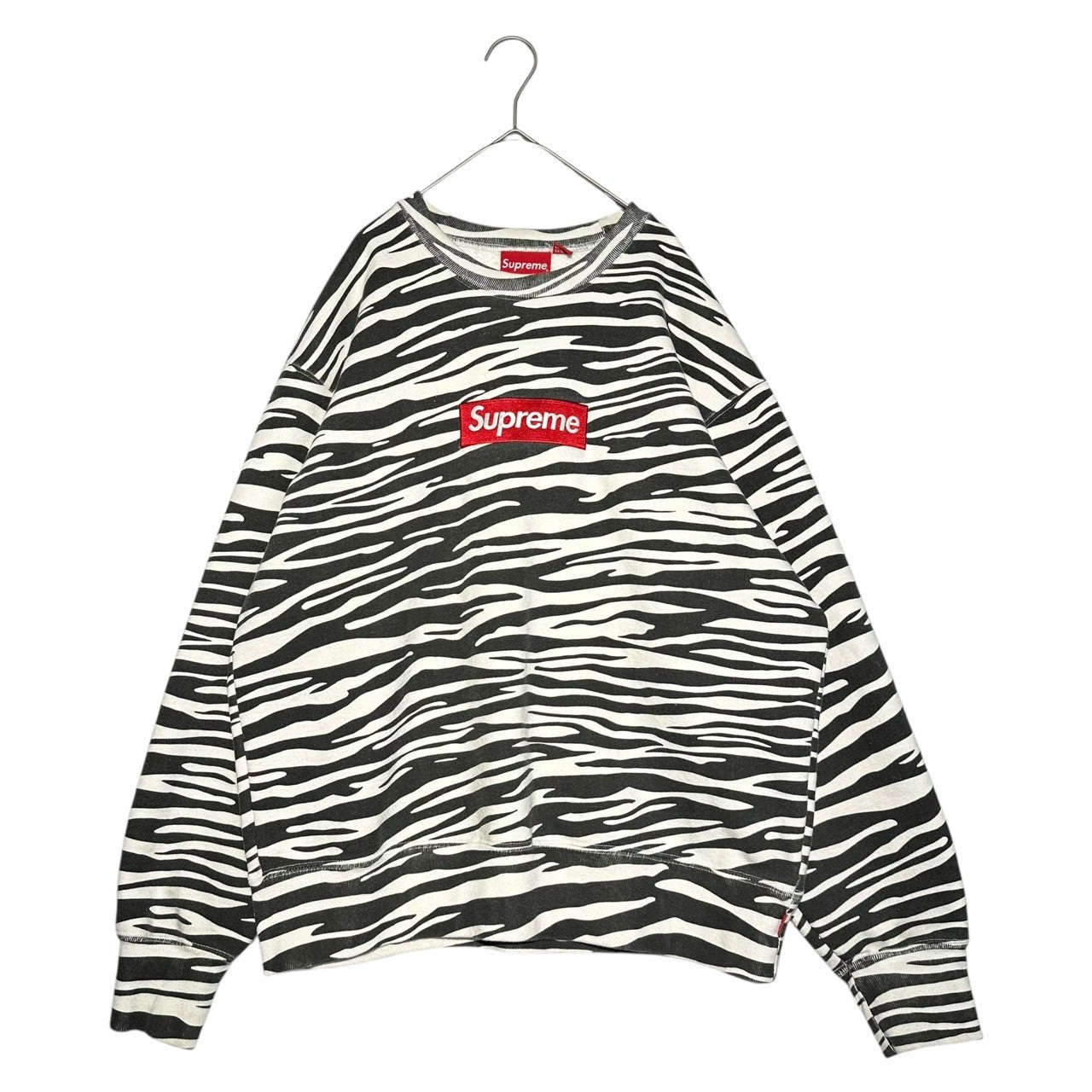 SUPREME(シュプリーム) 22AW Box Logo Crewneck ゼブラ ボックスロゴ クルーネック スウェット M ブラック×ホワイト カナダ製