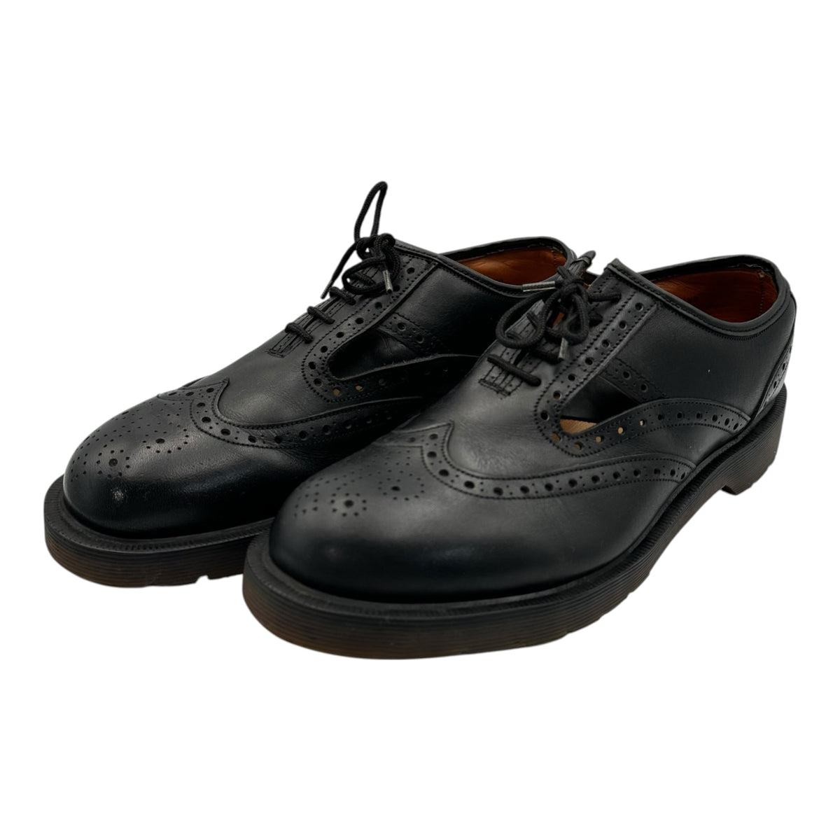 COMME des GARCONS HOMME PLUS×DR.MARTENS(コムデギャルソンオムプリュス×ドクターマーチン) 1980's UK made Wingtip side-cutout leather shoes ウィングチップ サイドオープン レザー シューズ UK 6 1/2(25.5cm程度) ブラック 80's 80年代 最初期