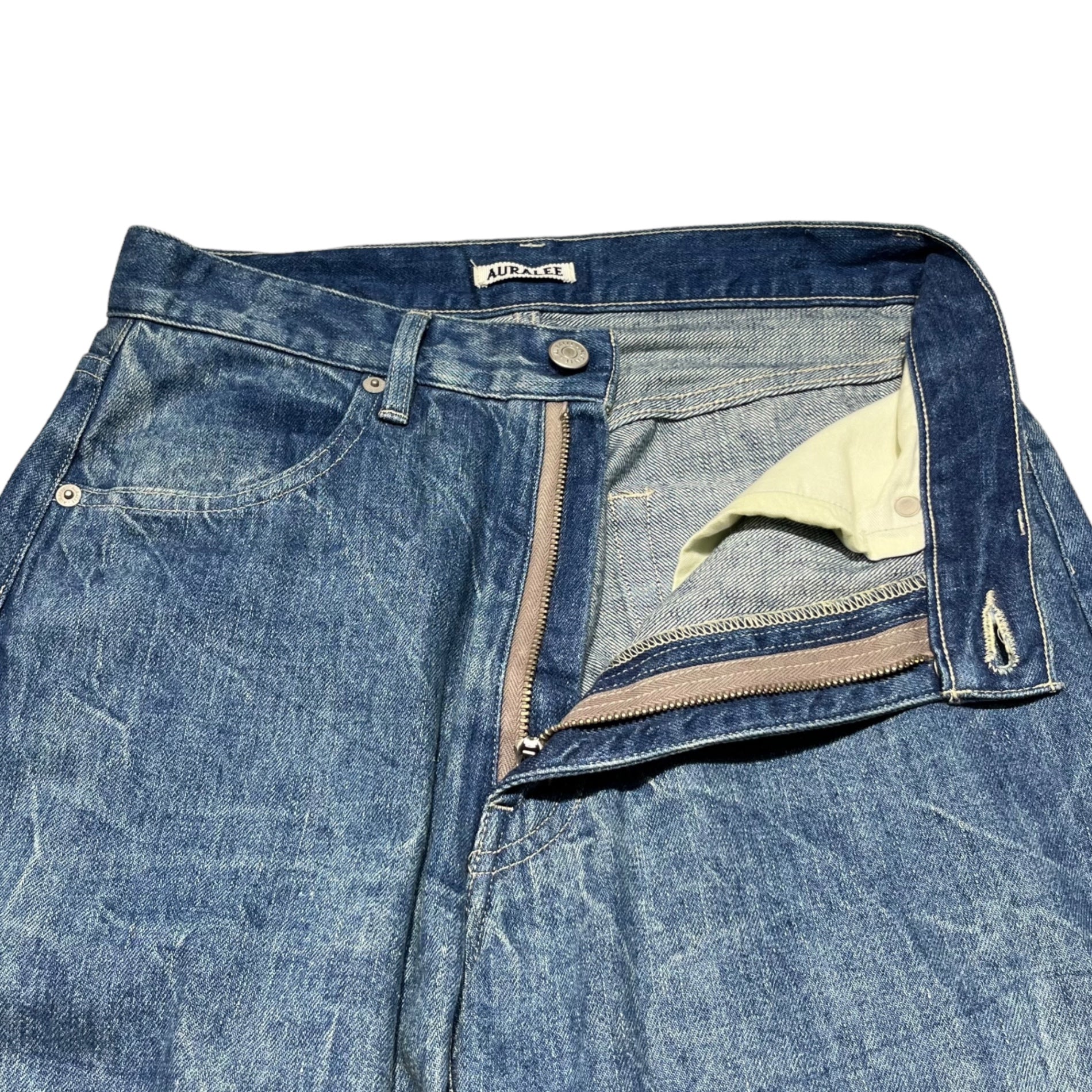 AURALEE(オーラリー) 23SS SELVEDGE FADED LIGHT DENIM PANTS セルビッジ フェードライト デニムパンツ  A23SP04DE 1(S) インディゴ