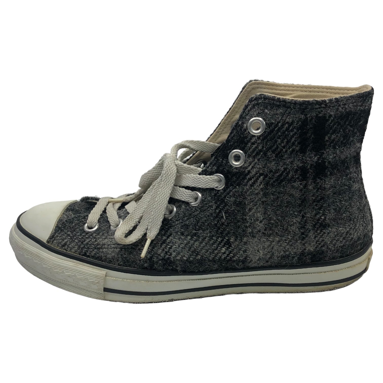 A BATHING APE × Harris Tweed (アベイシングエイプ×ハリスツイード) BAPE STA wool sneakers HI ベイプ スタ ウール スニーカー  ハイカット 26.0cm グレー