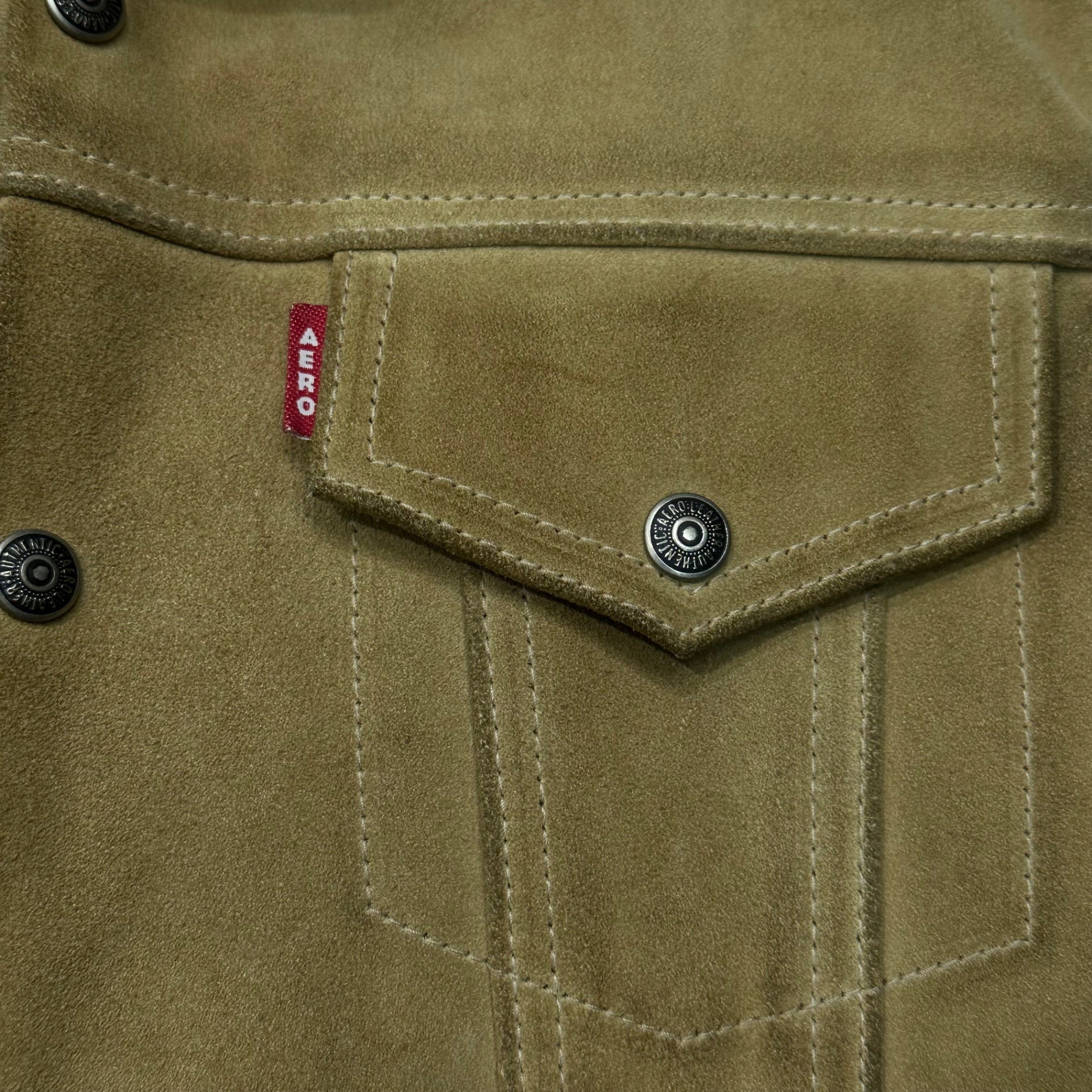 AEROLEATHER(エアロレザー) Suede Leather Tracker Jacket スウェード レザー トラッカー ジャケット 42(XL程度) ベージュ