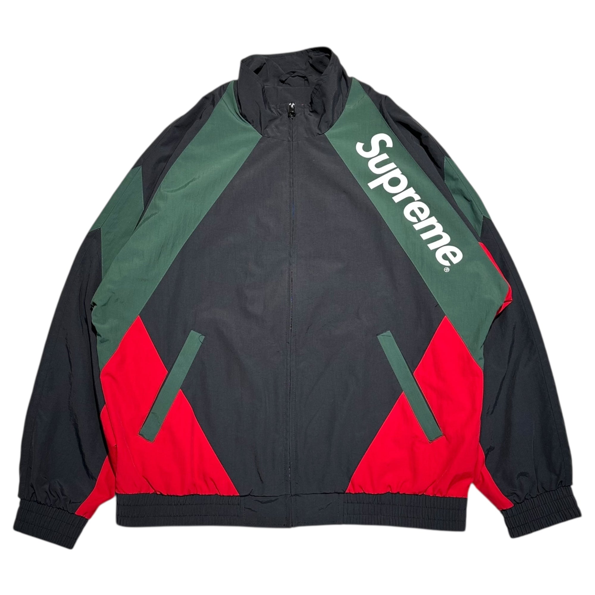 SUPREME(シュプリーム) 20SS Paneled Track Jacket ロゴ ナイロン トラック ジャケット L ブラック×グリーン×レッド