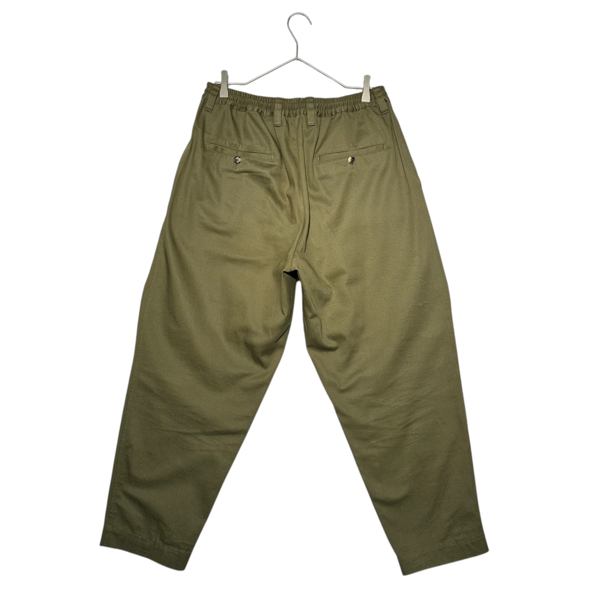 MARNI(マルニ) 22SS Cotton twill 1P shirred tapered pants コットン ツイル 1P シャーリング テーパード パンツ PUMU0017A0 46 オリーブ